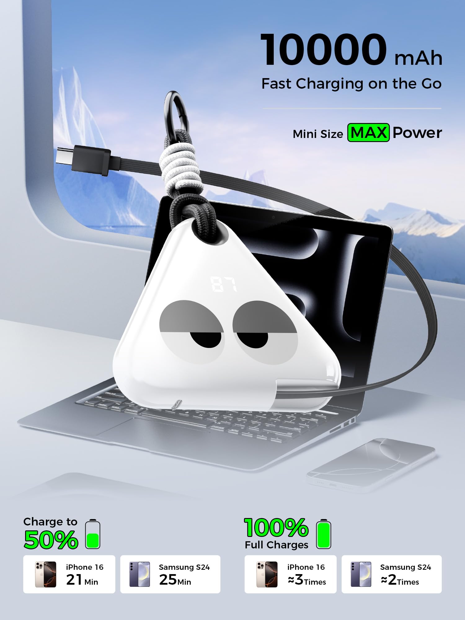 fansdreams☆おにぎり型モバイルバッテリー 10000mAh USB-C 次世代の