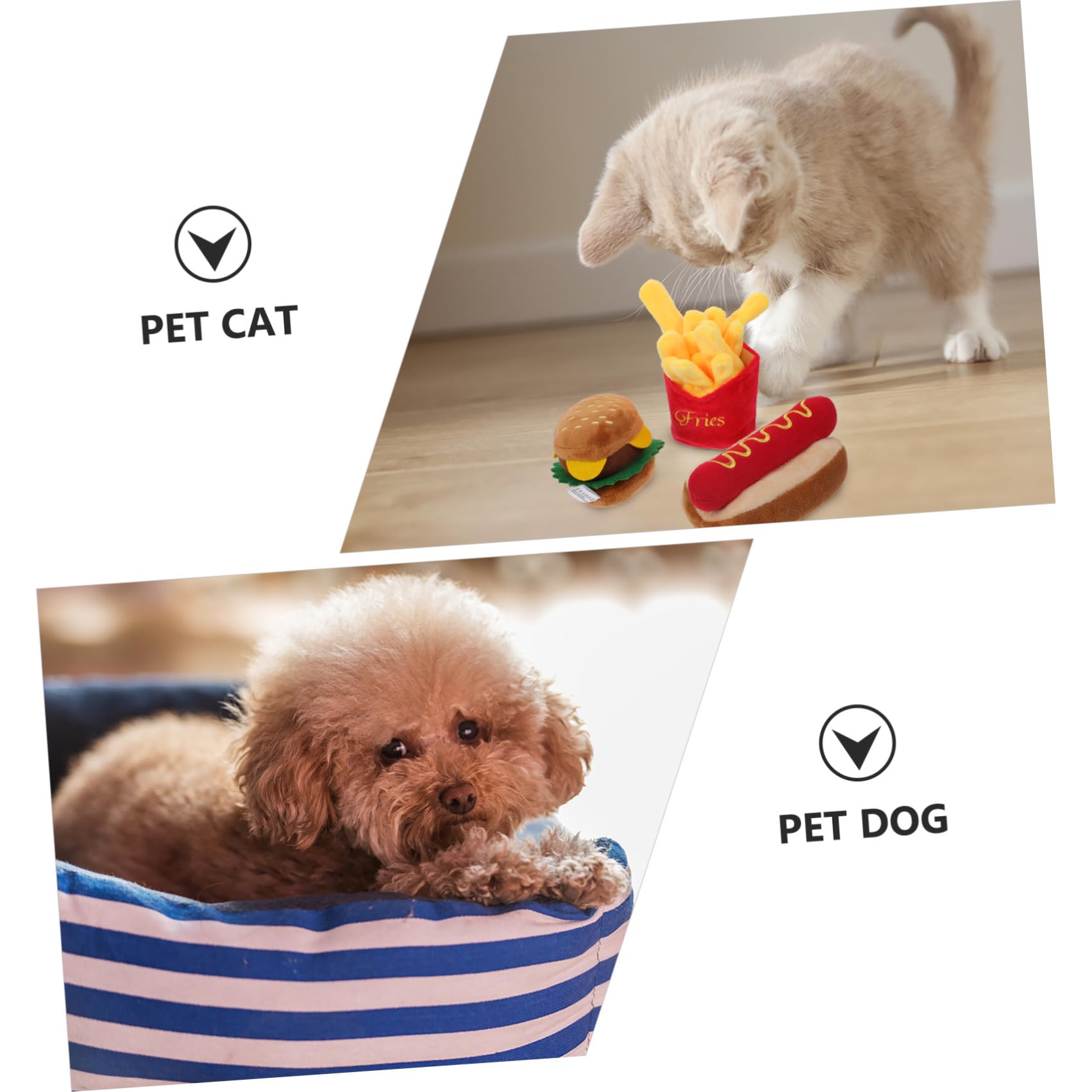 Chien en Peluche Résistant aux Morsures Imitation Nourriture Dispositif Sonore Intégré pour Jouer et Divertir Chiots
