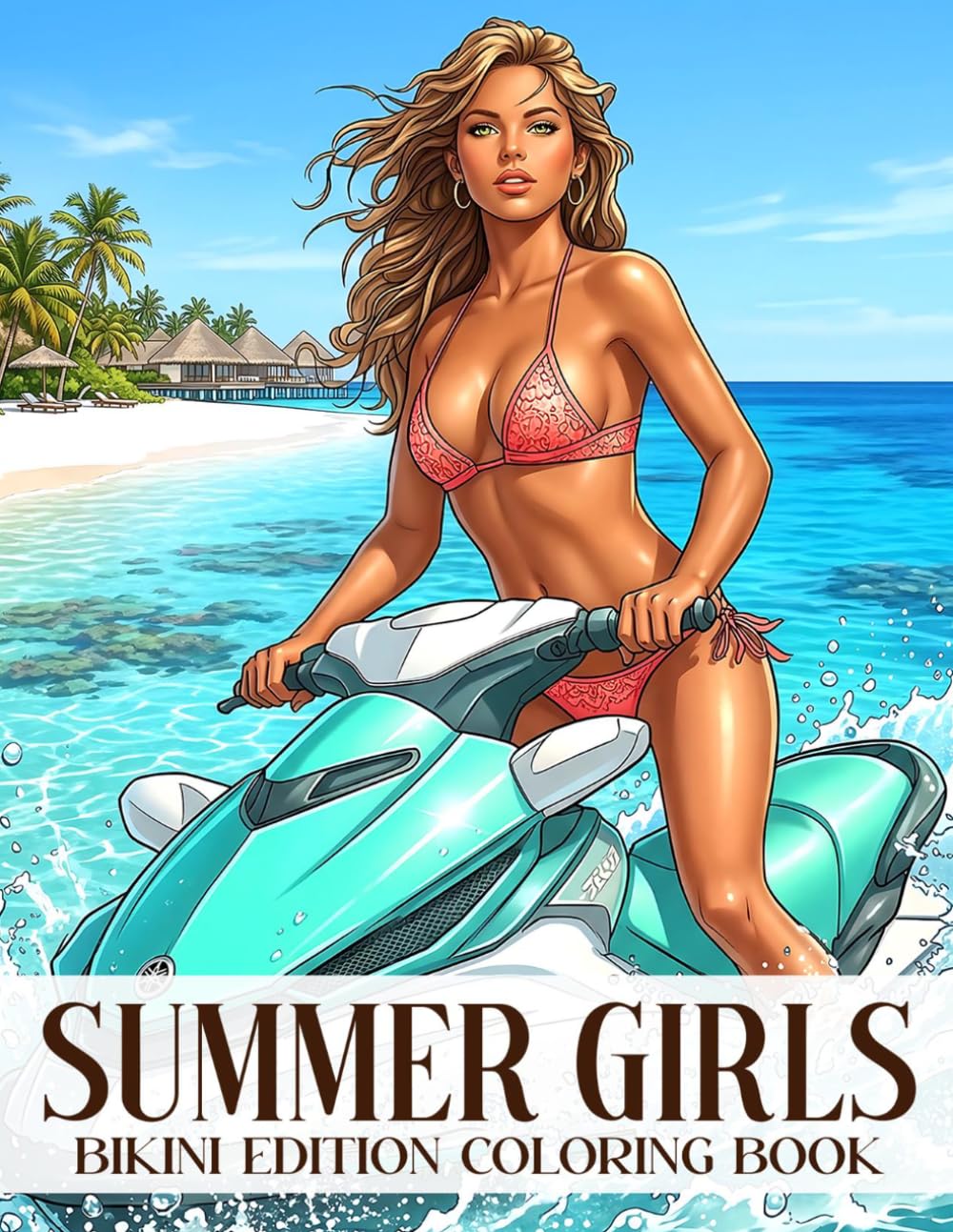 Bikini Summer Girls Coloring Book: Experience the Joy of Summertime with Sexy Babes Coloring Pages Featuring Sunlit Beach and Stylish Swimwear Scenes for Adults Relaxation