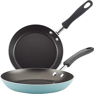Cookstart DiamondMax Nonstick Frying Pans/Skillet Set, Dishwasher Safe, 8.25 Inch and 10 Inch, Aqua