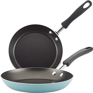 Farberware Cookstart DiamondMax Nonstick Frying Pans/Skillet Set, Dishwasher Safe, 8.25 Inch and 10 Inch, Aqua