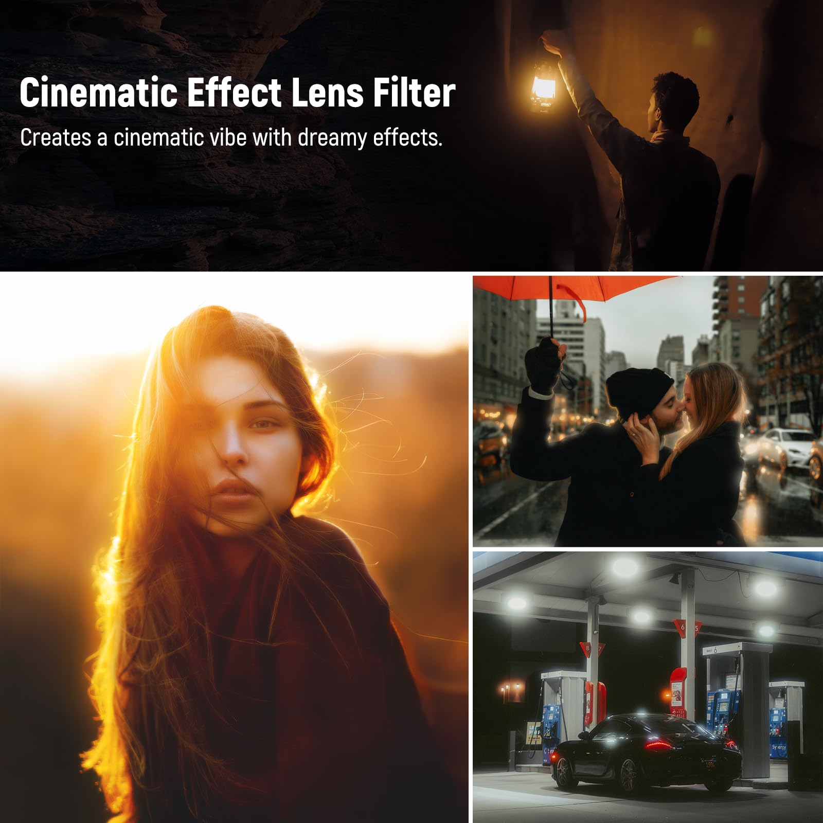 NEEWER Black Diffusion 1/4 Filtro Per Effetto Mist Cinematic per Fotocamere Serie X100, Vetro Ottico Multistrato, per Fujifilm X100 X100S X100F X100T X100V X100VI (Cornice Nera)