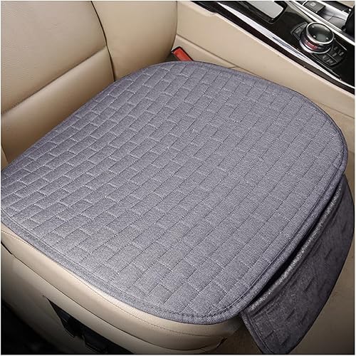 Miniatura 15 de Funda de Asiento de Carro de Lino, Protector de Banco con Fondo Antideslizante, Almohadilla de Asiento Trasero con Bolsillos de Almacenamiento, Gris