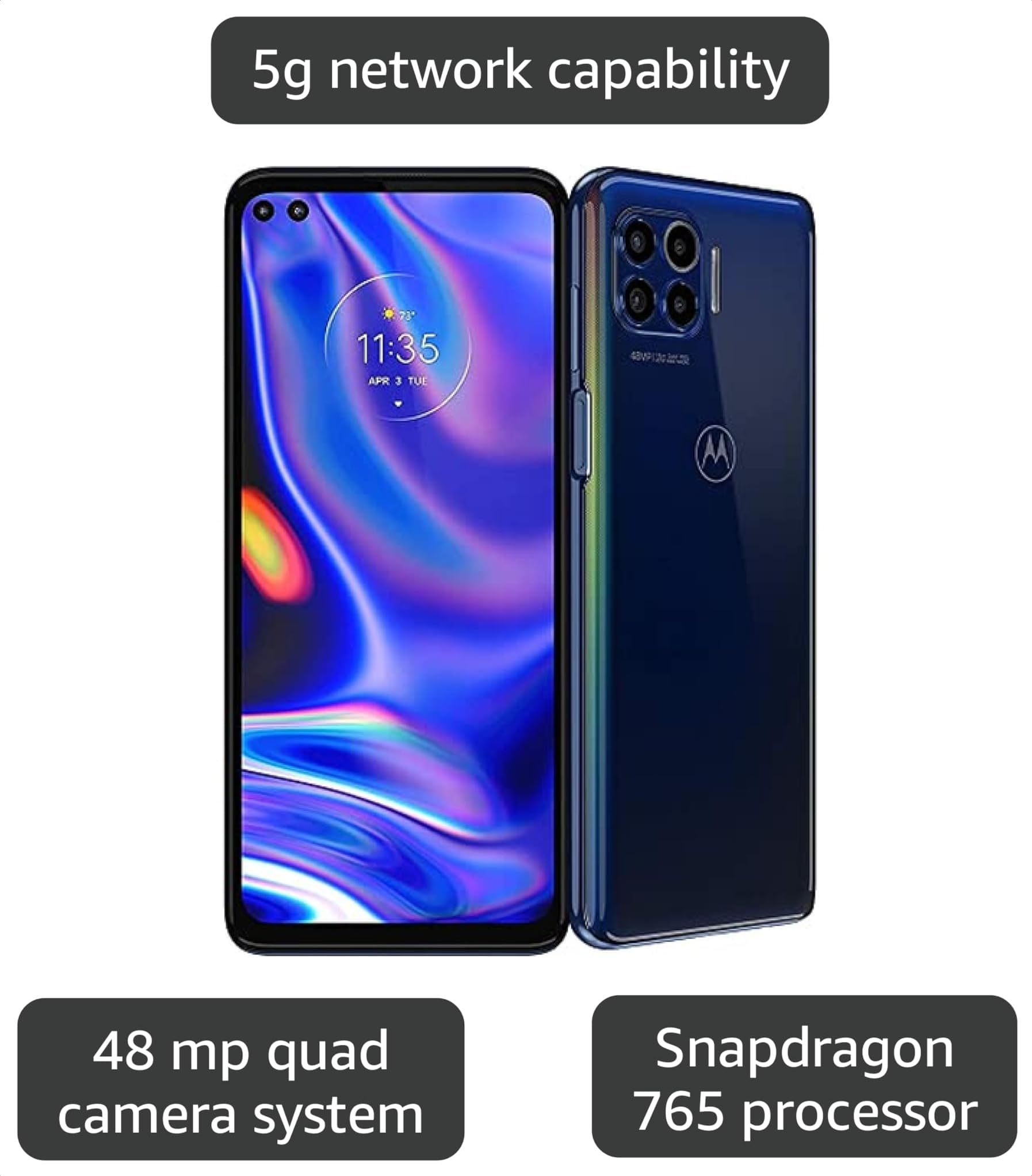 Amazon.com: Motorola One 5G, 128GB + 4GB RAM, Blue - Unlocked