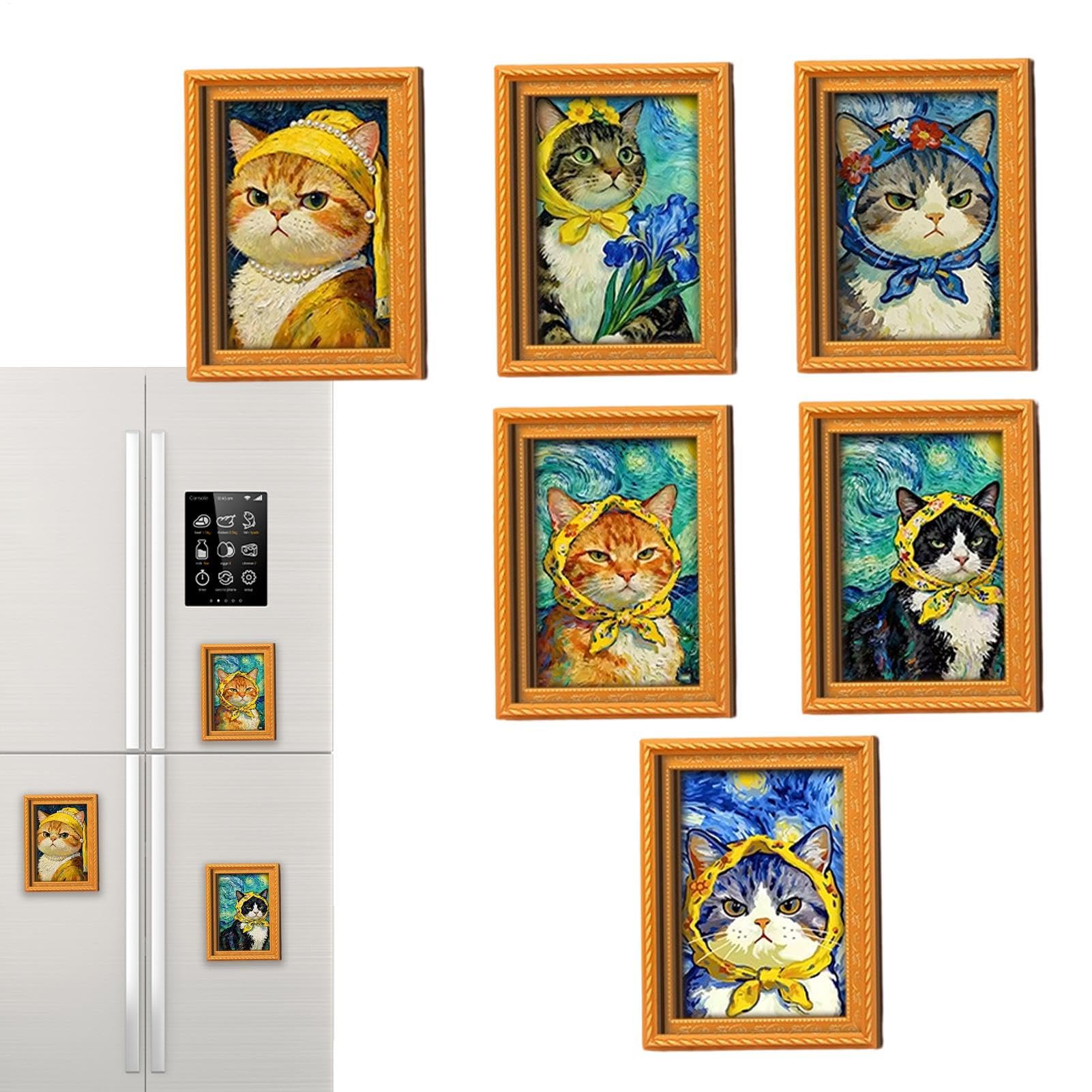 Sticker décoratif pour réfrigérateur chatons pour masquer les rayures de vos meubles de cuisine