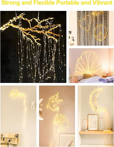 Miniatura 6 de Guirnalda de luces que funcionan con pilas, paquete de 6 tiras de luces LED de 7.2 pies con 20 luces LED para decoración de Navidad, alambre