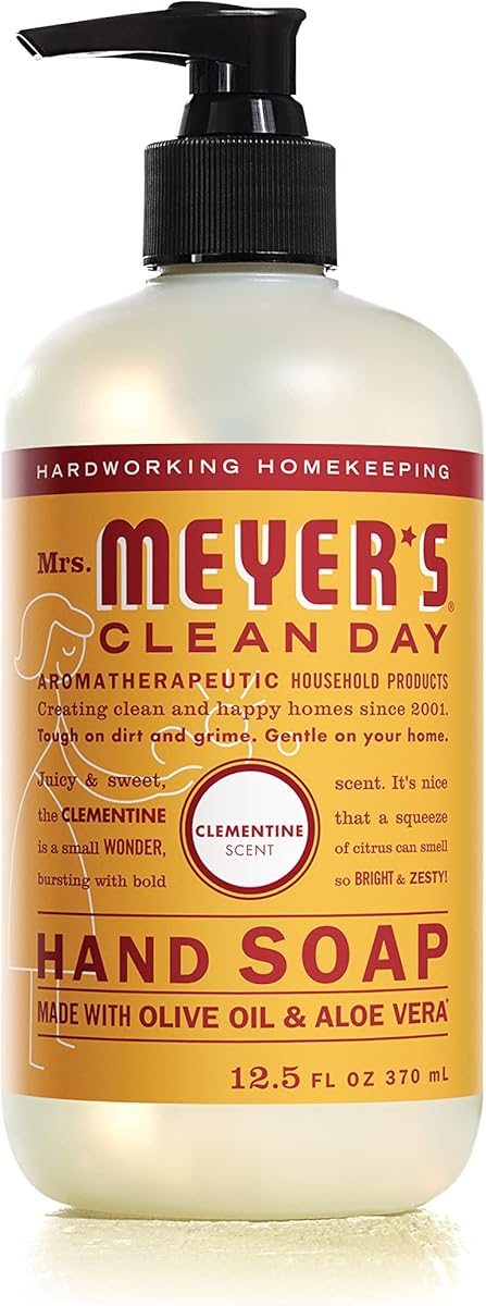 MRS. MEYER'S CLEAN DAY Hand Soap, Made with Essential Oils, Clementine (12.5 Fl Oz (Pack of 1))
