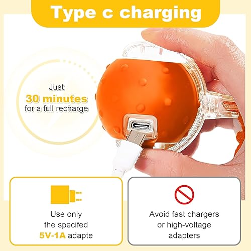 Miniatura 5 de Juguetes interactivos inteligentes para gatos, pelota y juguetes para perros, con evitar obstáculos inteligentes y chirridos de pájaros, incluye 4