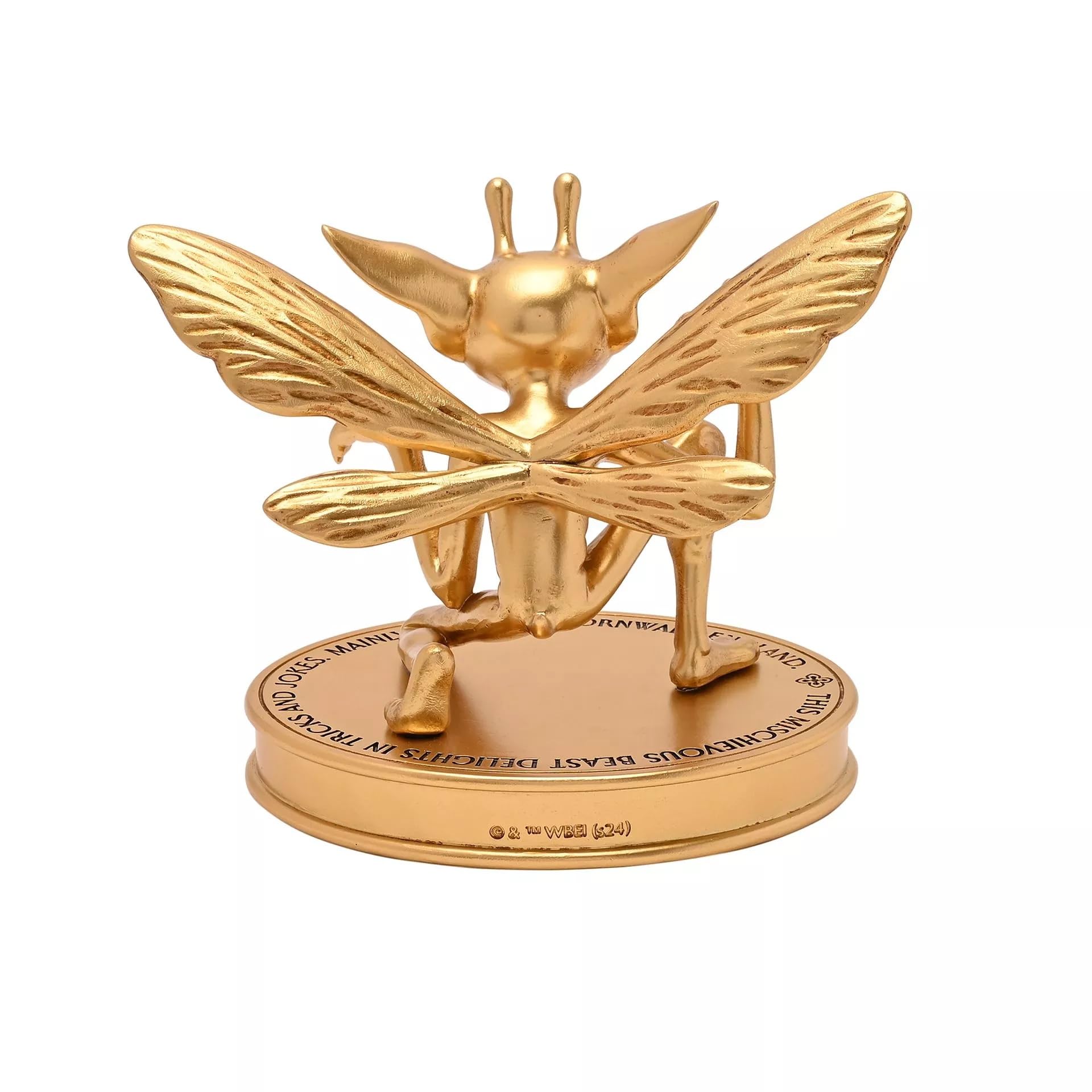 Widdop and Co Harry Potter Cornish Pixie Herbology Figurine, Golden Finish, Collectible Magical Creature with Circular Base - Image 2