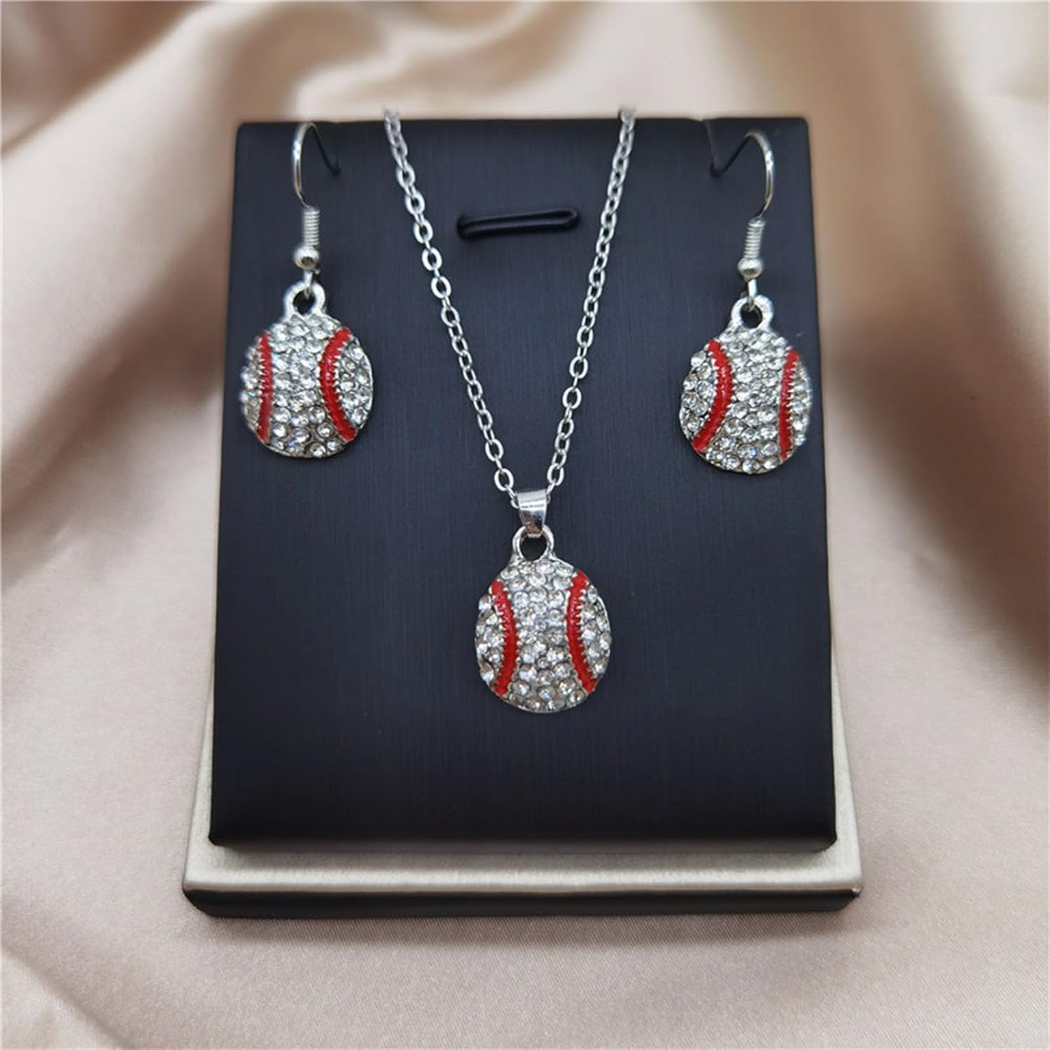 Baseball Earrings for Women Sport Game Accessories Diamond Baseball Necklace Jewelry Gifts for Women