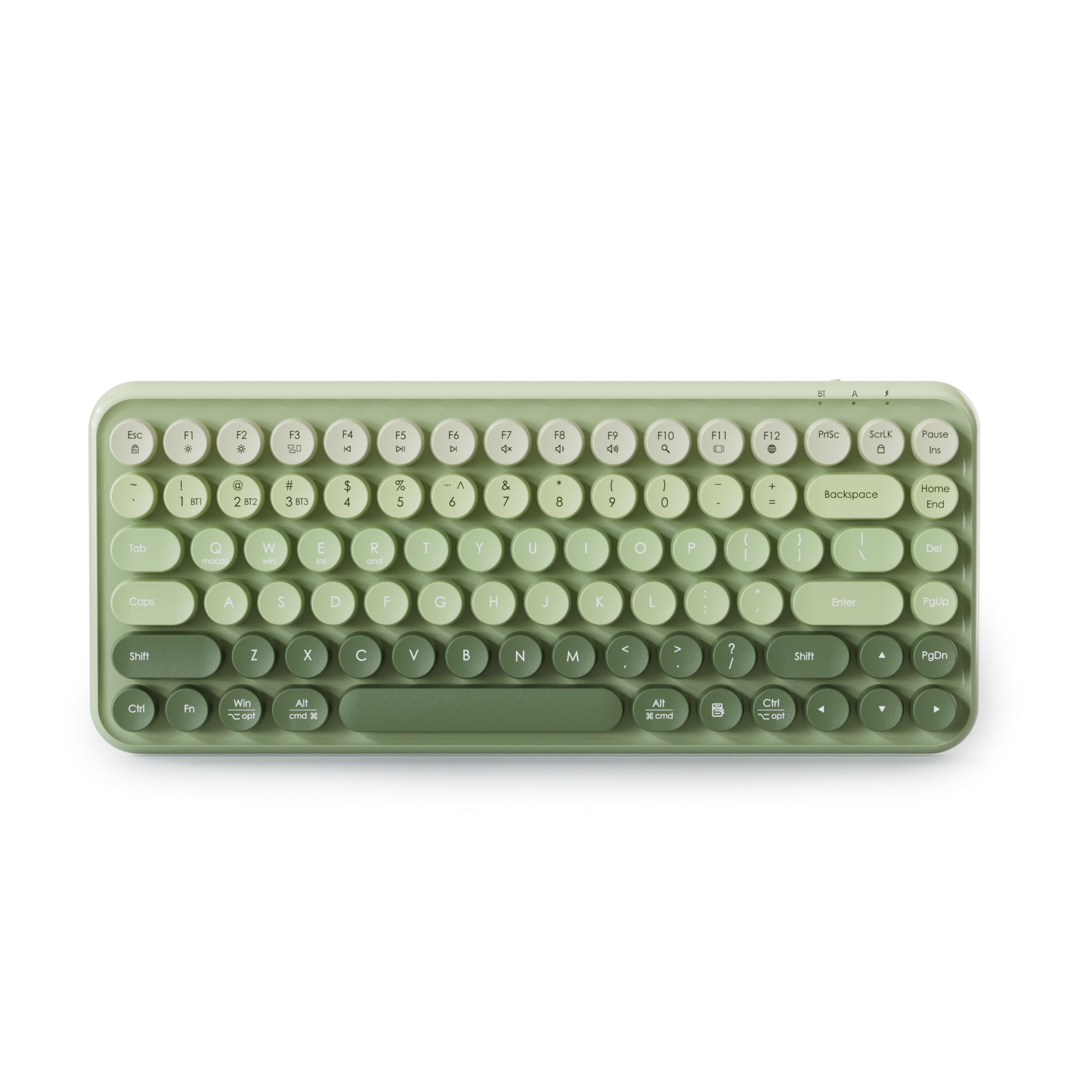 View 1 of [Missing Receiver] Cloud-W Mini Bluetooth Keyboard, 85-Key Typewriter Round Keys (Green Color)