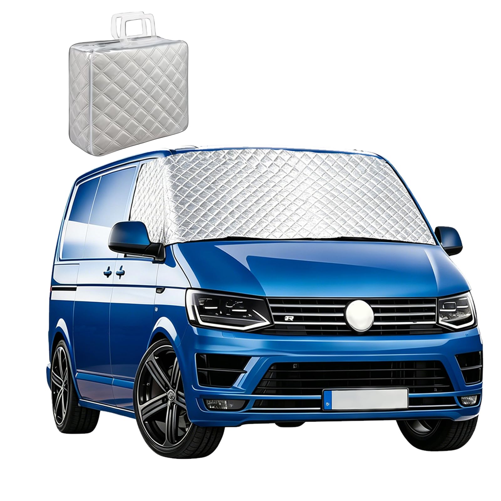 Osłona przeciwsłoneczna na przednią szybę samochodu, na zewnątrz, pasuje do VW T5, osłona na przednią szybę letnią, składana osłona przeciwsłoneczna, z torbą do przechowywania, maty