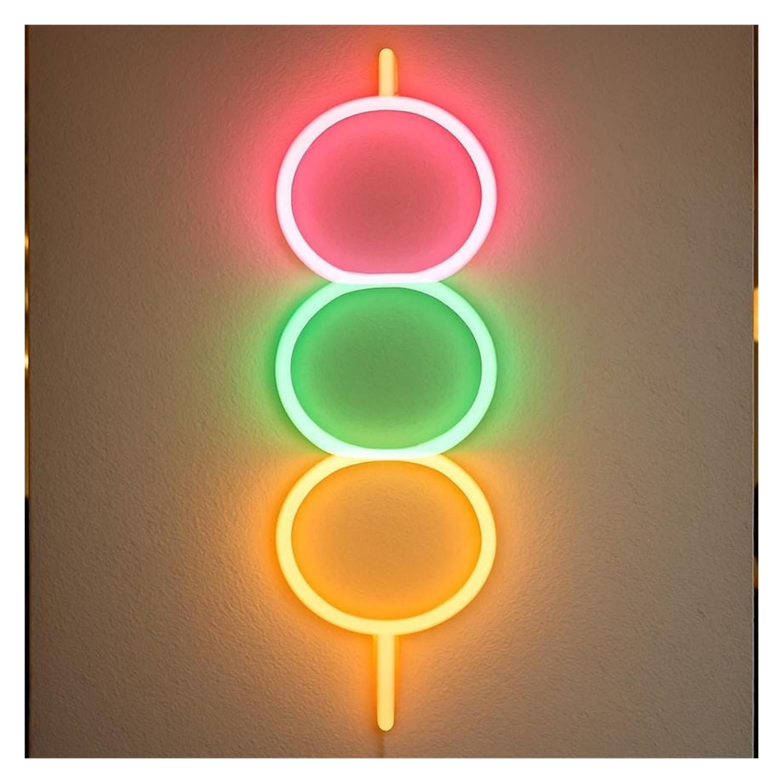 RONGCH Hanging Art Signs Dango Neon Sign LED Light for Restaurant Japanese Dessert Cafe Dim Sum Shop Business Open Decor Dimmable USB Powered Lamp 38cm