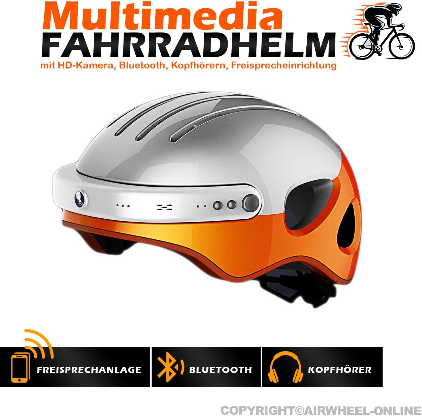 Airwheel C5 helmet, Wi-Fi, bluetooth, next generation bike helmet, cycling helmet with Integrated camera, 2017