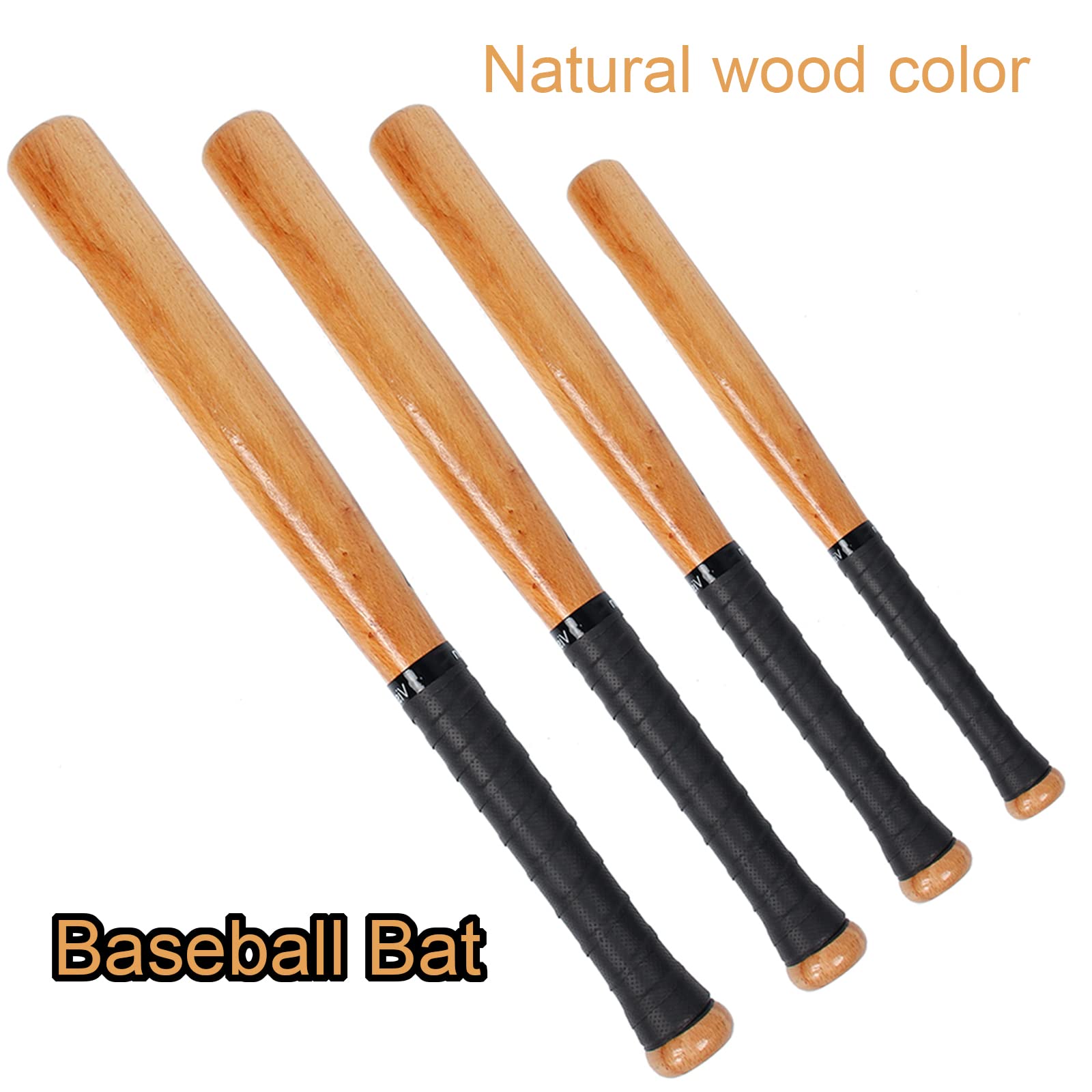 Batte de Baseball en Bois avec Bande Antidépante Batte de Sport Baseball en Chêne Bois pour Sport Joueurs de Baseball - 54cm/64cm/74cm/84cm