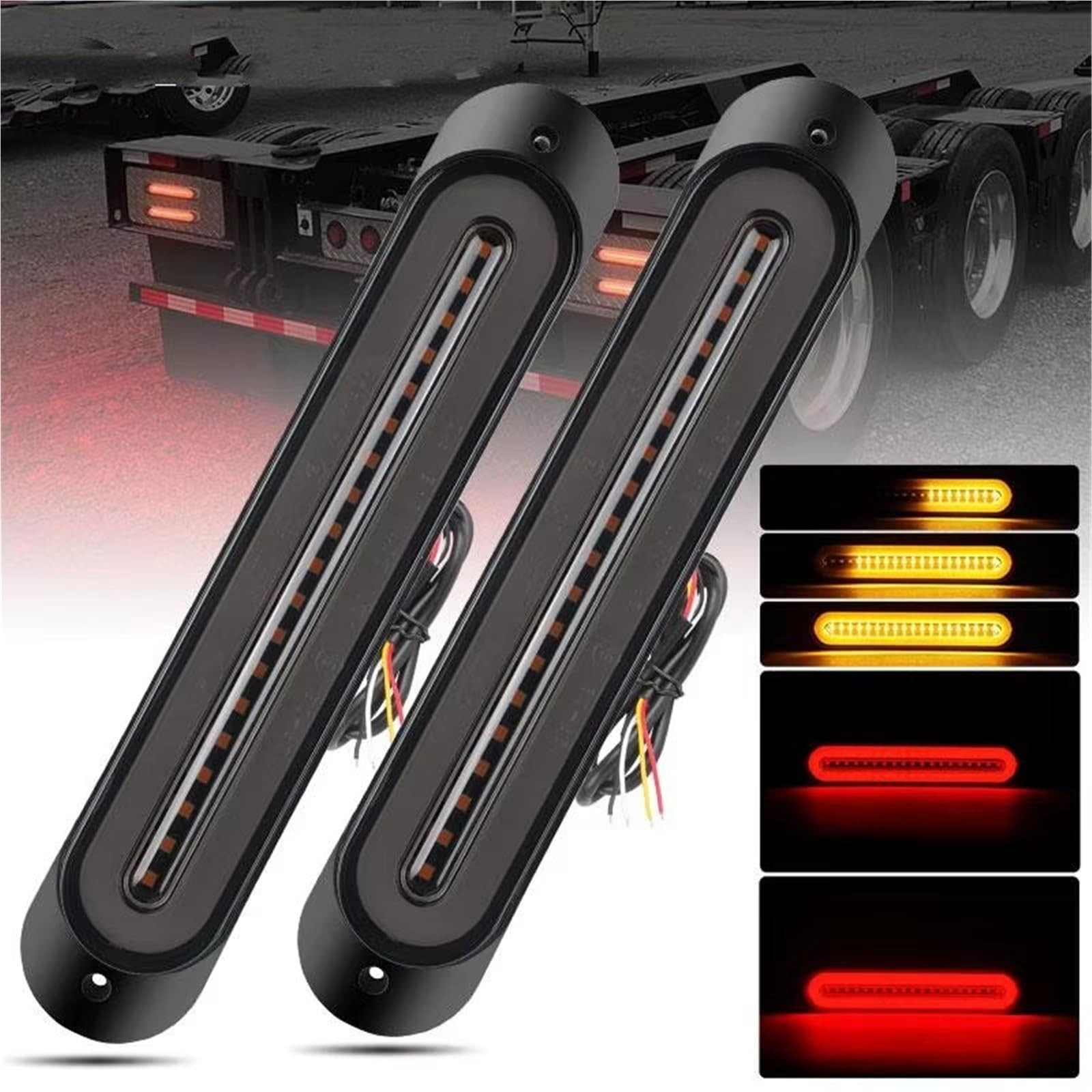 Indicatore Direzione Laterale Per Camion Per Rimorchi Per Camper ATV UTV SUV 12V 24V 68 LED Fanale Posteriore 3 In 1 Luce Freno Indicatore Direzione Lampada Avvertimento
