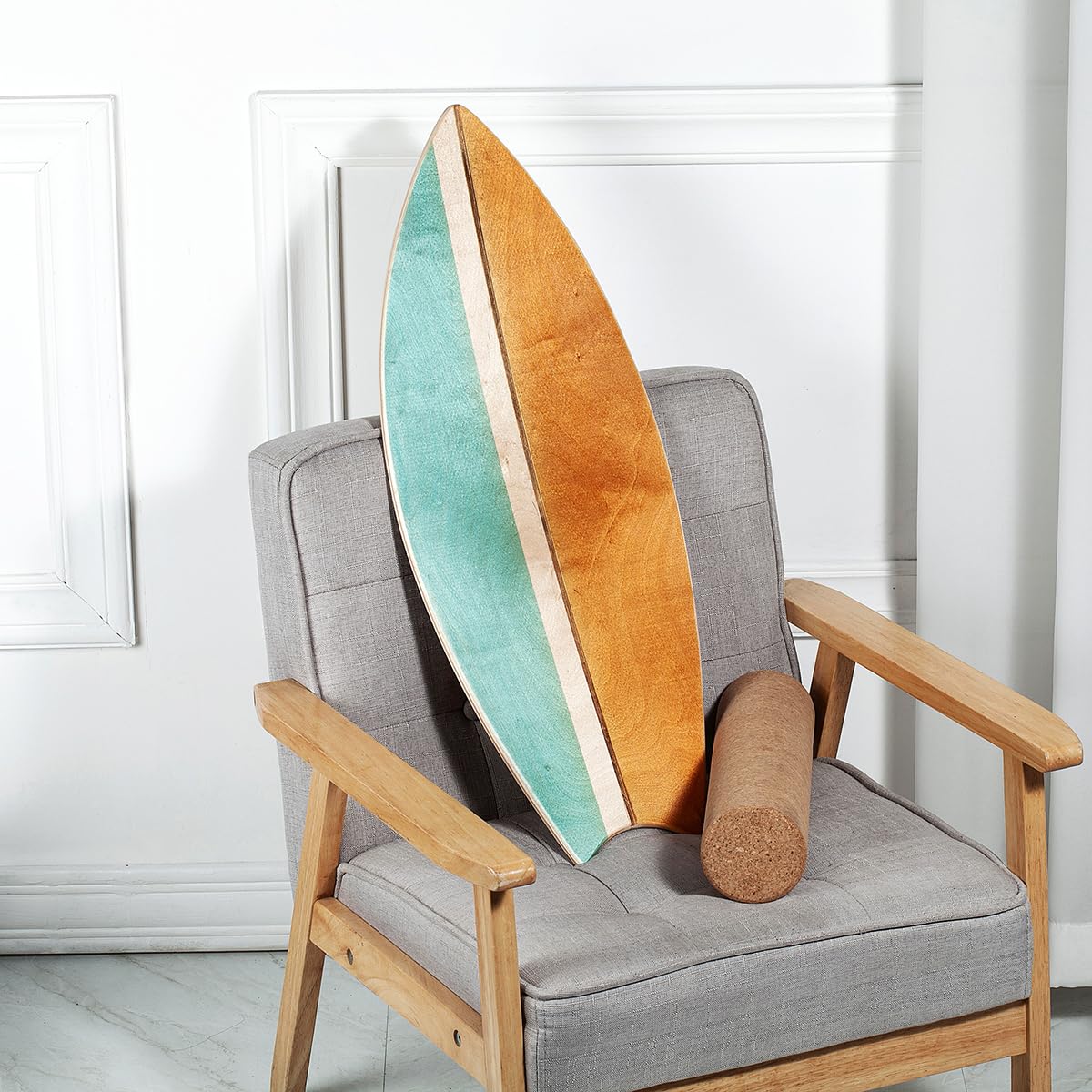 Planche D’équilibre De Surf DH FitLife – En Bois De Bouleau Massif, Forme Rocker, Avec Rouleau Et Boule, Pour Enfants Et Adultes