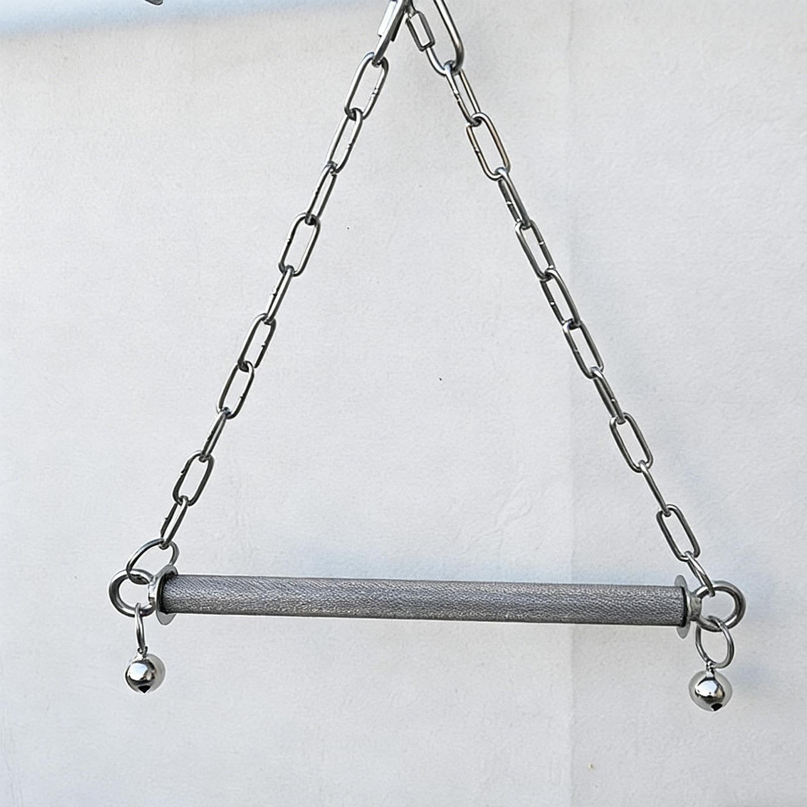 Altalena per uccelli, grande posatoio in acciaio , altalena per calopsitta, con campana, design robusto e sicuro, divertente giocattolo interattivo per uccelli, accessorio per gabbia di alta
