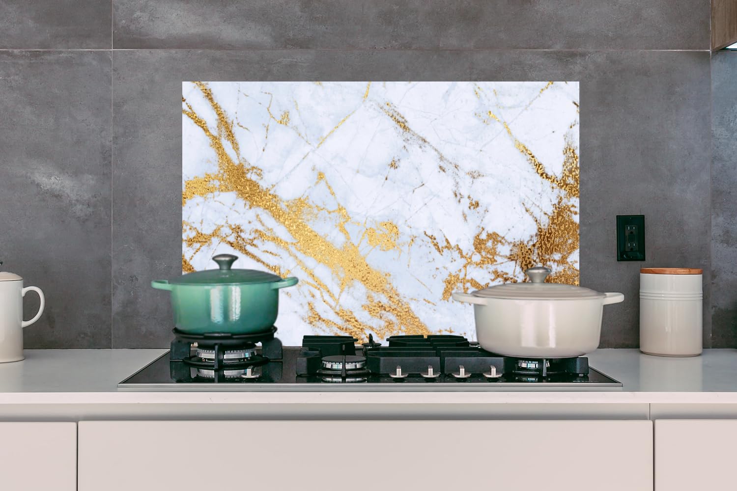 Pannello Paraschizzi Cucina In Alluminio 90x60cm - Stampa Fiori, Decorativo E Facile Da Pulire, Per Top E Pareti