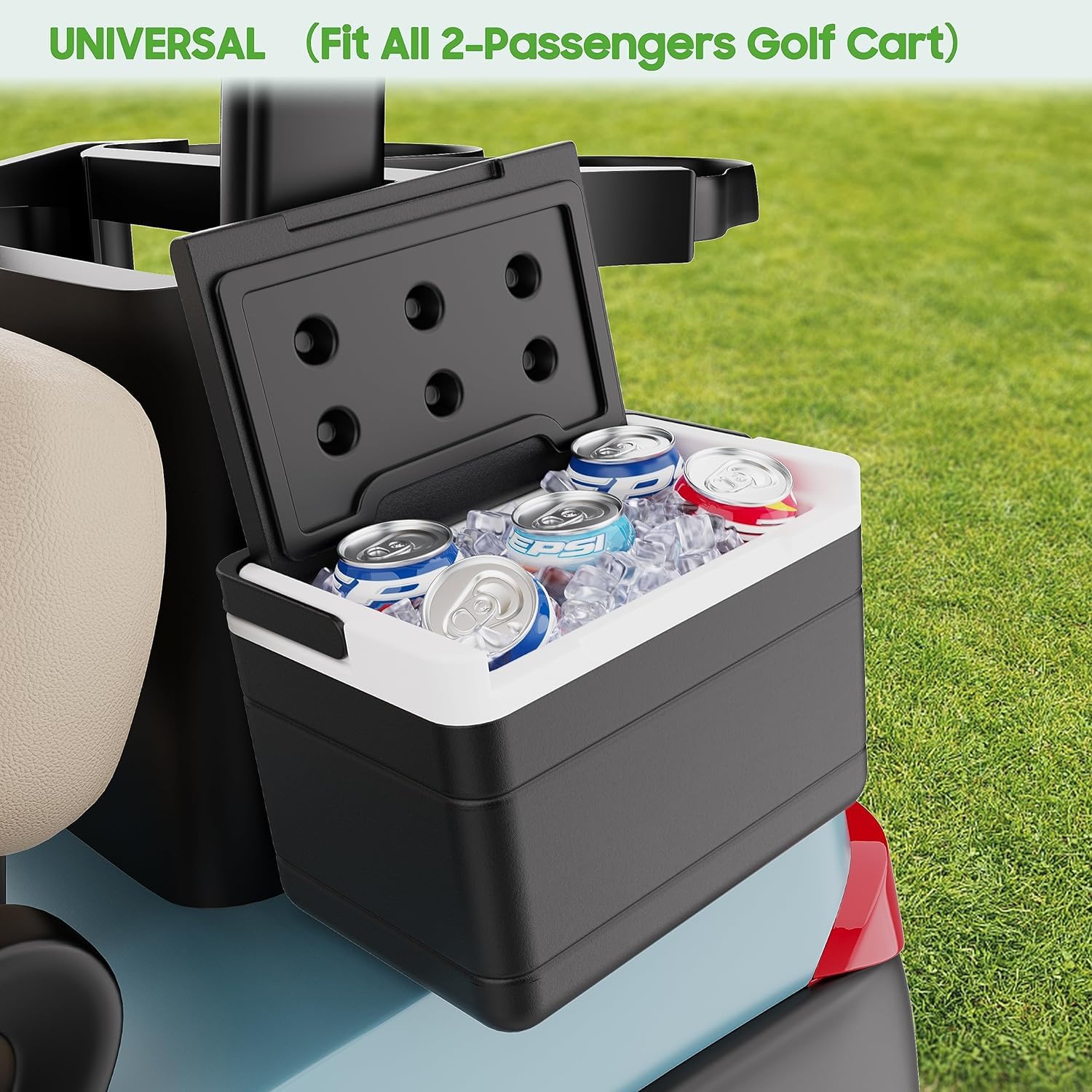 10L0L Golf Cart Ice Cooler Universale Isolato Portatile Cooler Leggero Scatola di Ghiaccio con Kit Staffa di Montaggio per Yamaha, EZGO, Club Car, OEM 102588101 103886801