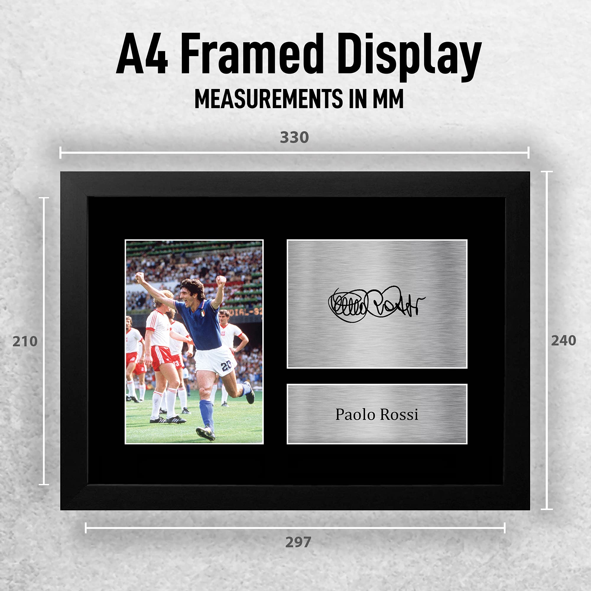HWC Trading FR A4 Paolo Rossi Italy Gifts Printed Signed Autograph Picture for Football Fans and Supporters - A4 Framed - Image 2