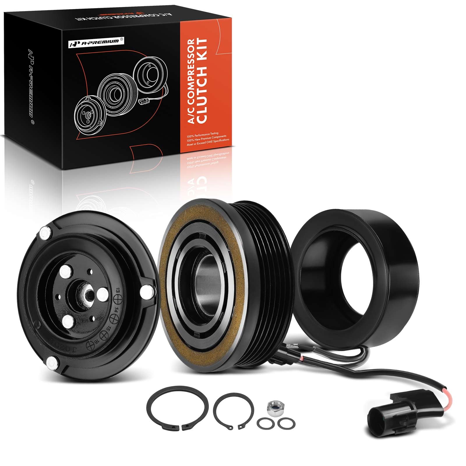 A/C Compressor Clutch Kit Replacement for Mitsubishi Galant 2004-2009 Endeavor Eclipse AC Compressor Clutch Kit, 12V, 103.2 MM, 6PK