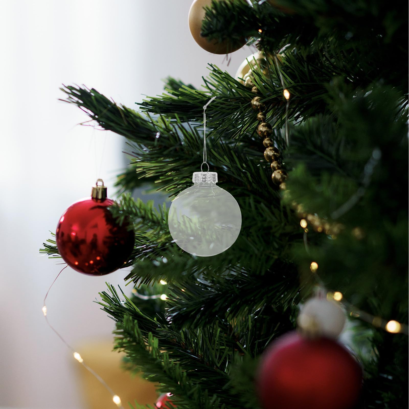 BESPORTBLE 10 Unidades Bolas Transparentes para Árbol de Navidad de Plástico, Decoración Creativa y Simple para Festival y Ambiente Festivo DIY