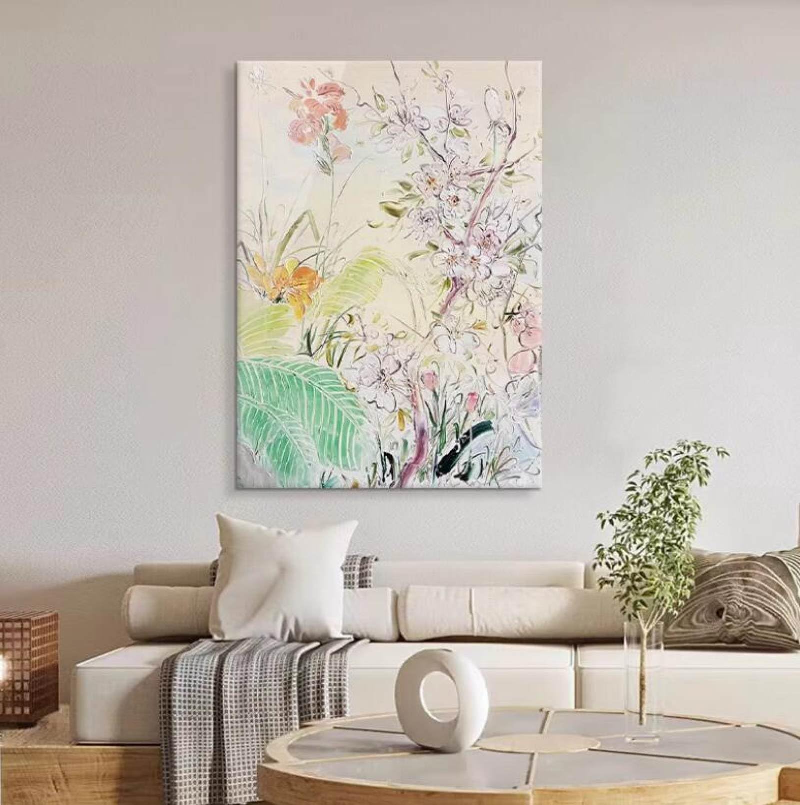 Peintures à l'huile sur toile pour sublimer un mur blanc vide avec de l'art floral