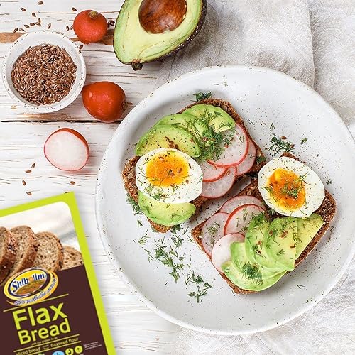 Miniatura 2 de Shibolim Pan de semillas de lino (1 libra) bajo en carbohidratos, cero carbohidratos netos por porción, apto para dieta cetogénica, rico en fibra y