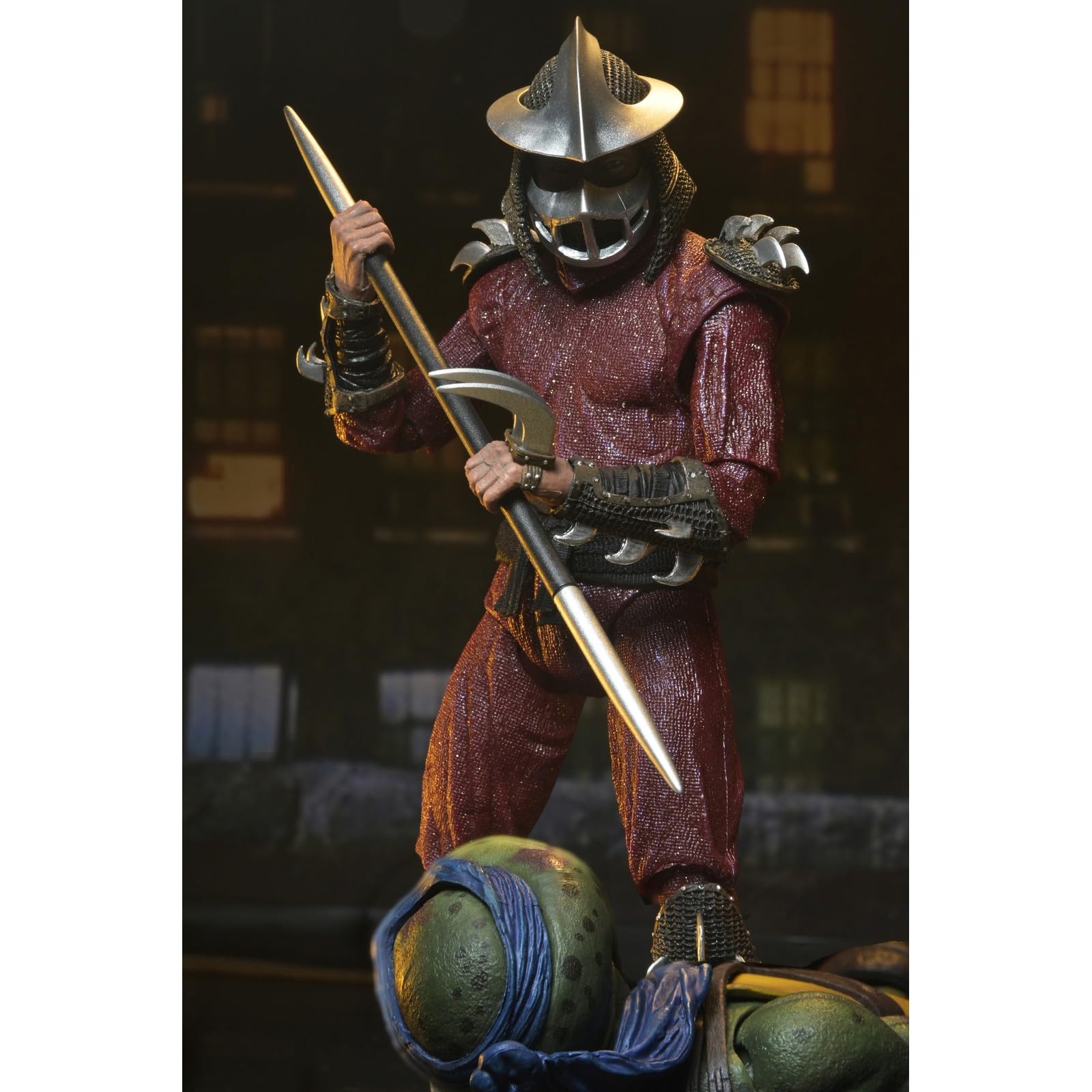 NECA Wojownicze Żółwie Ninja, Leonardo i Shredder, figurki akcji, 2 sztuki, z akcesoriami, zestaw kolekcjonerski