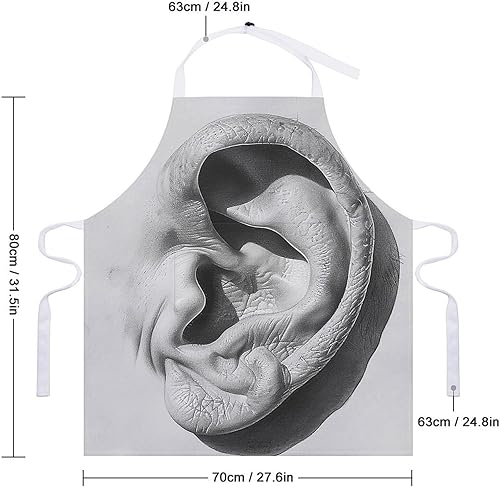 Miniatura 2 de MUSM Delantal para adultos  27.6 x 31.5 pulgadas, delantales de poliéster resistentes con dos bolsillos grandes, delantal de cocina impermeable para