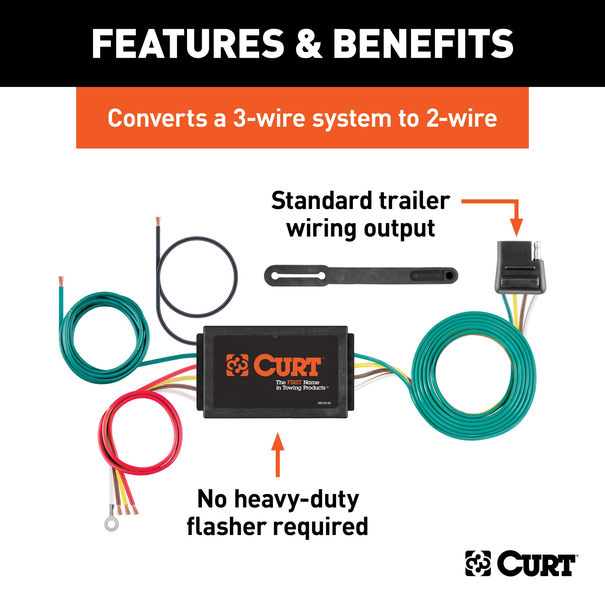 Amazon.com: CURT 59146 Powered 3-to-2-Wire Splice-in Trailer