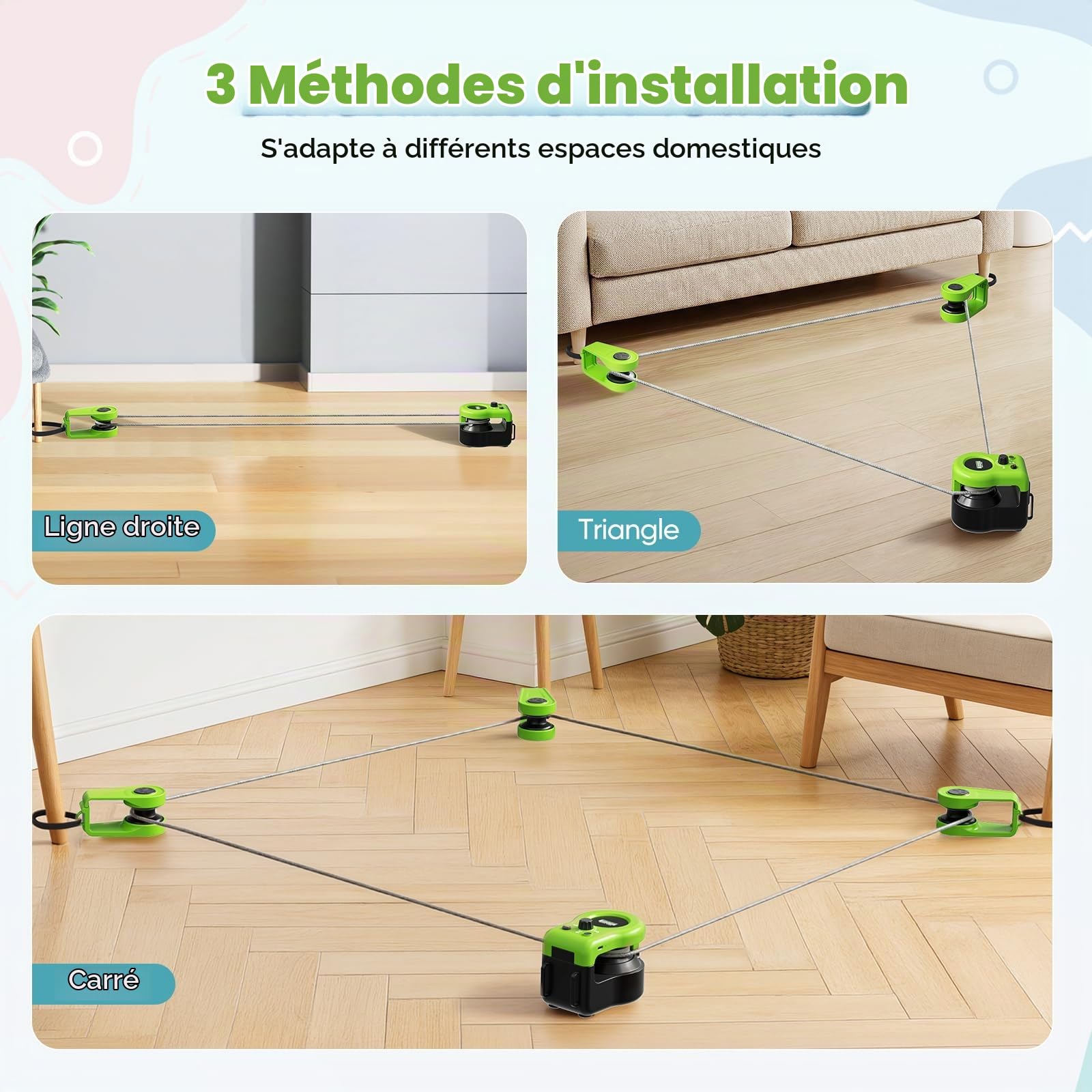 Jouet pour Chat d'Intérieur, Nouveau Tapis de Course pour Chats, Jouets pour Chats avec Commande Automatique/Télécommande et Vitesse Réglable, Jeu de Poursuite, DIY Parcours Personnalisable (Vert)