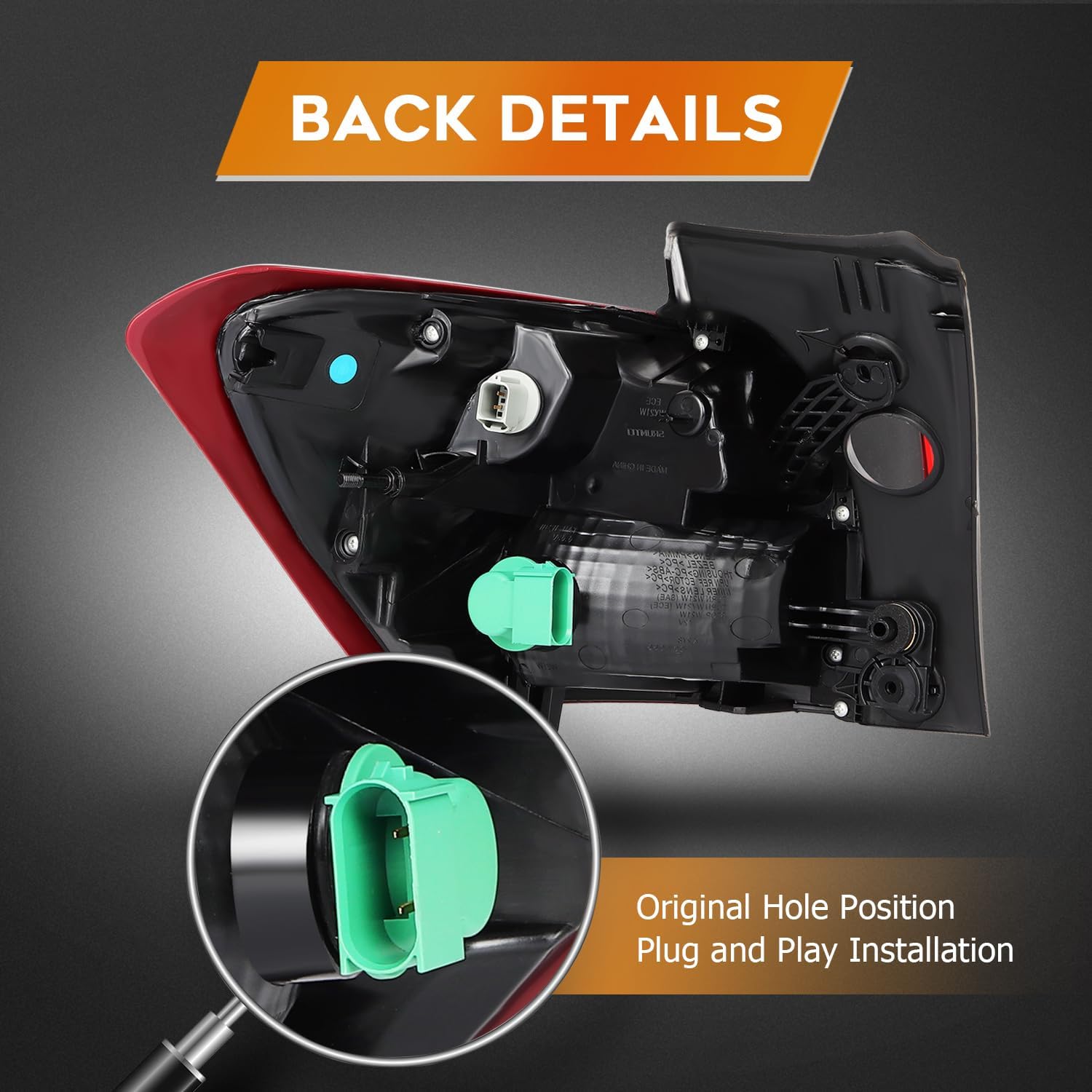 Taillight Assembly Fit with 2018-2021 for Chevy Equinox Red Lens Right GM2805132 84769836