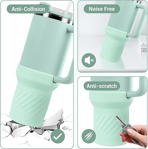 Miniatura 3 de UBEEKOO Botas altas de silicona con purpurina, compatible con Stanley Cup de 3040 onzas, funda compatible con Stanley H2.0 y accesorios para vasos