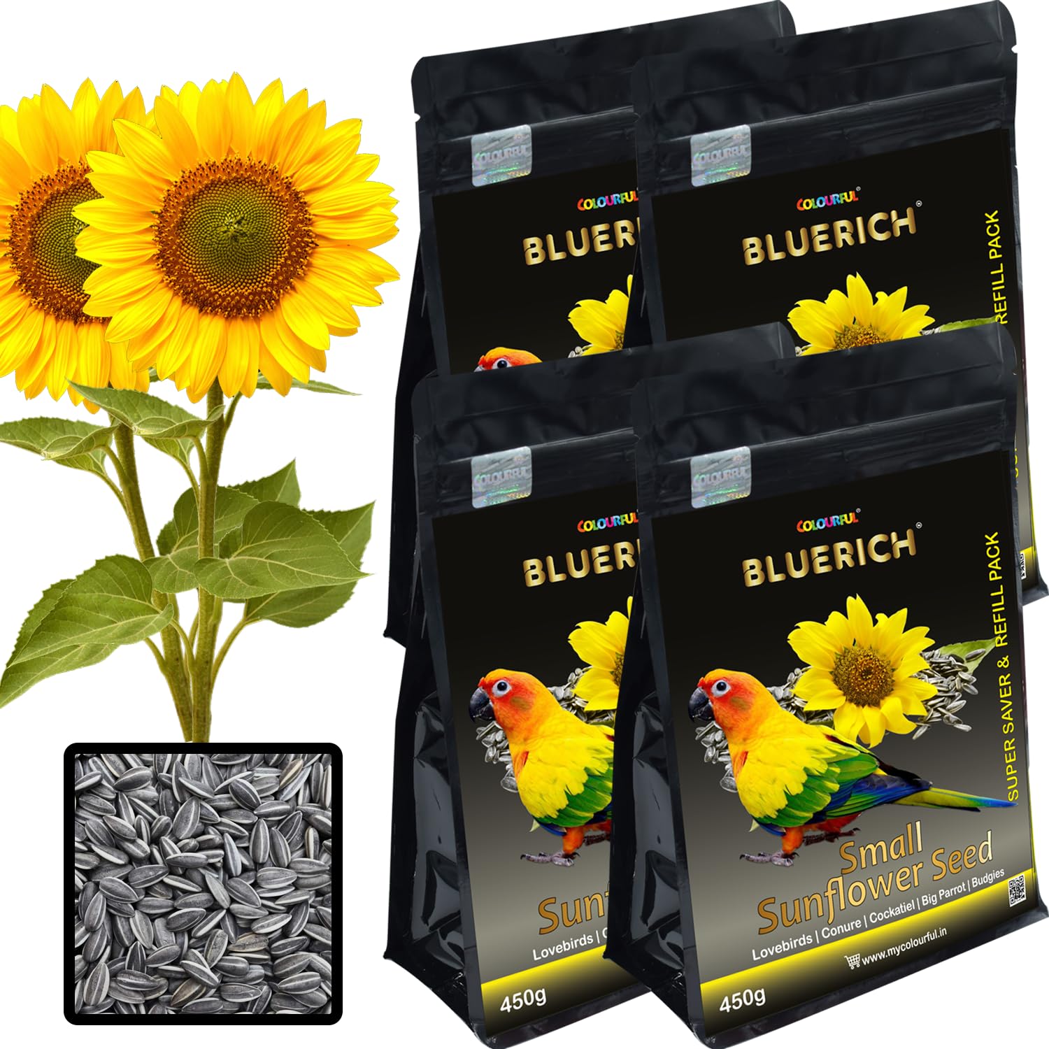 Colourful - Natural & Healthy Sunflower Seeds | for Lovebirds, Cockatiels, Sun Conure, African Grey Parrot, Amazon, Macaws, Cockatoos for All Life Stages | Daily Birds Food (Sunflower Seed, 1800g) (B07YMSP4VJ) Amazon Price History, Amazon Price Tracker