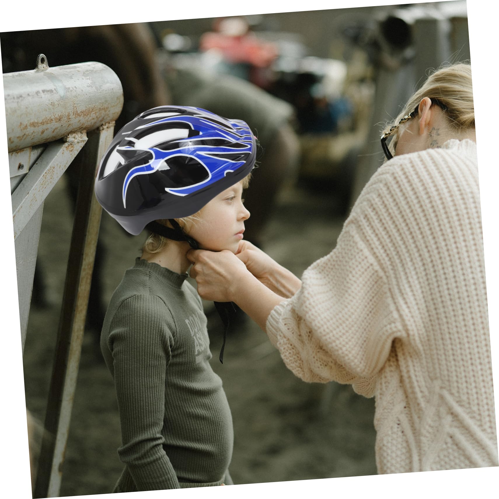 Lot De 7 Protège-Poignets pour Roller Skateboard Genouillères Coudières Équipement De Protection pour Enfants Bleu