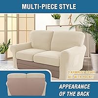 Vista 211 de H.VERSAILTEX Multi-Pieces Sofa Covers Stretch Couch Covers Form Fitted Seats and Back Cushions Covers