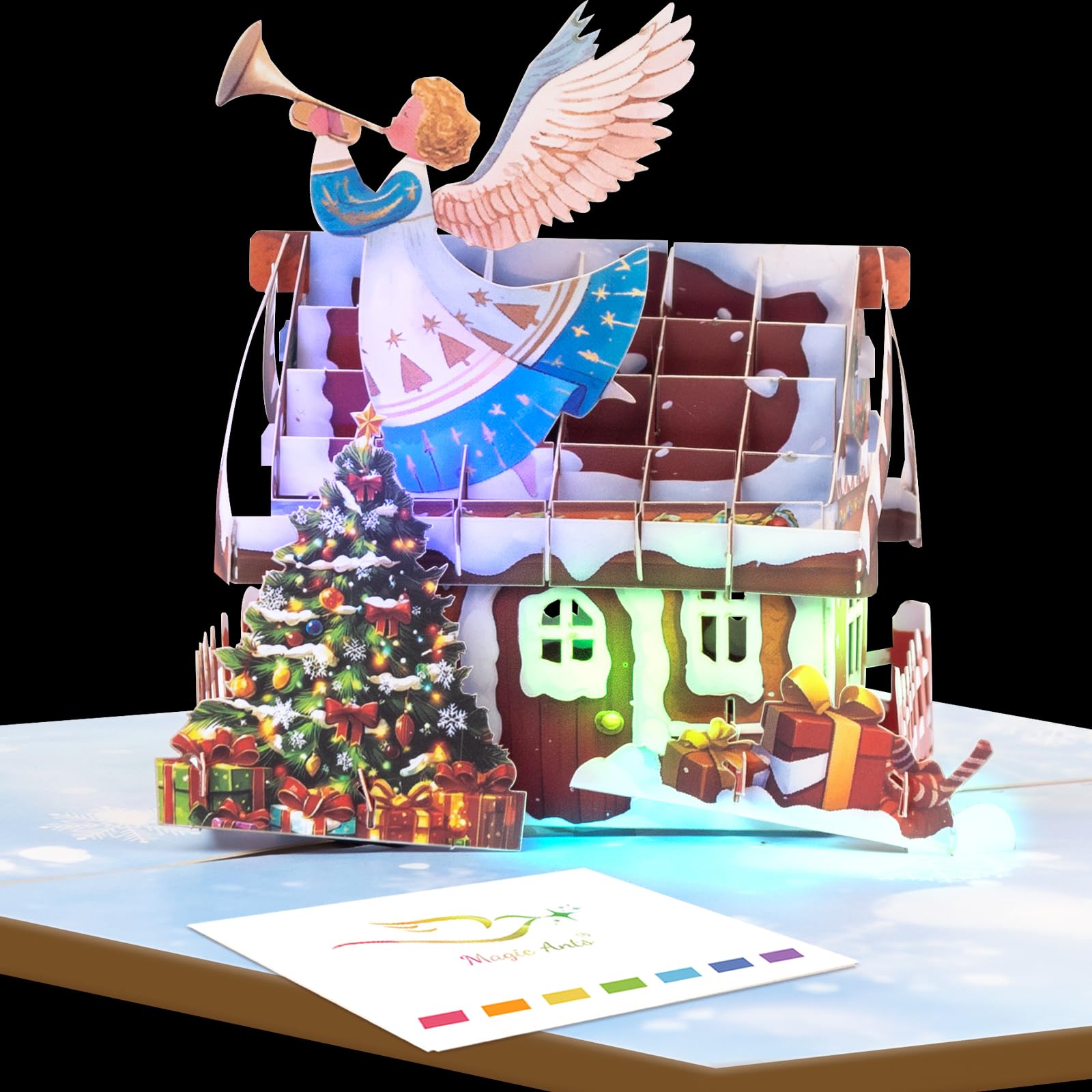 Magic Ants 3D Pop-Up Musical Christmas Card with LED Lights