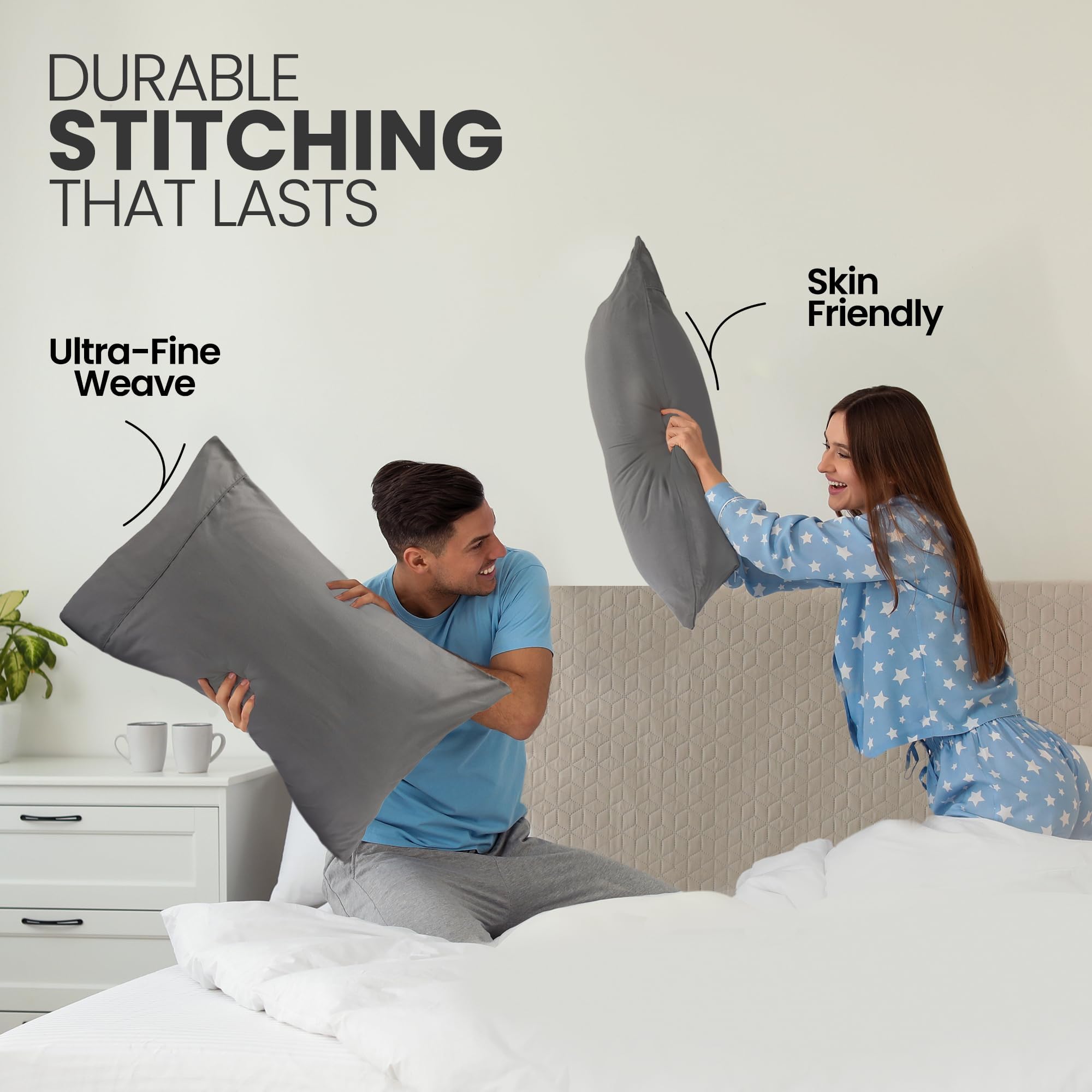 Utopia Bedding - 12 fundas de almohada de microfibra cepillada