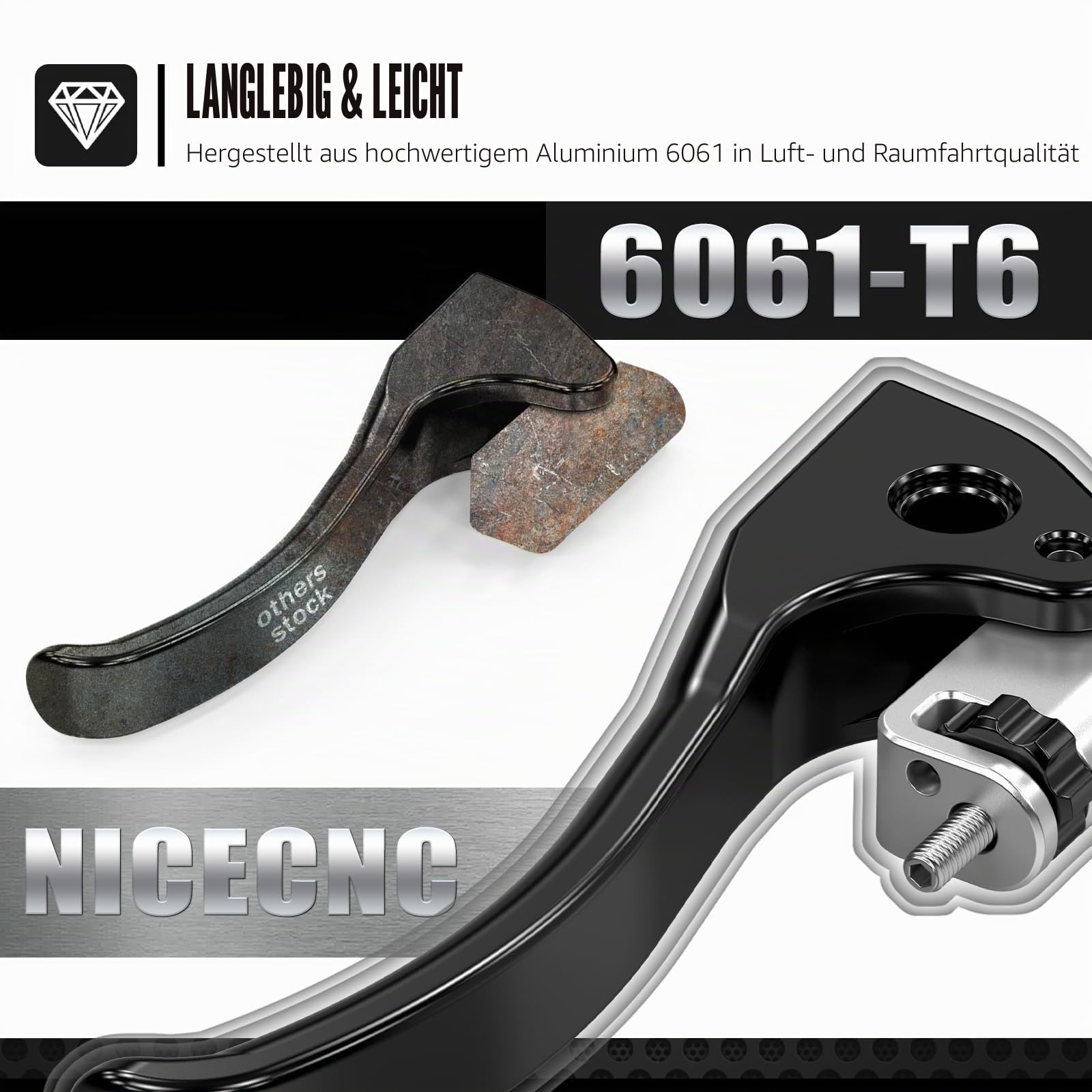 NICECNC Shorty Kupplungshebel Kompatibel mit 200/250/300 RR 2013-2025, 350-500 RR/RR-S 4-Takt 2012-2025, 250 X-Trainer 2019-2025, 300 X-Trainer 2015-2025, Schwarz