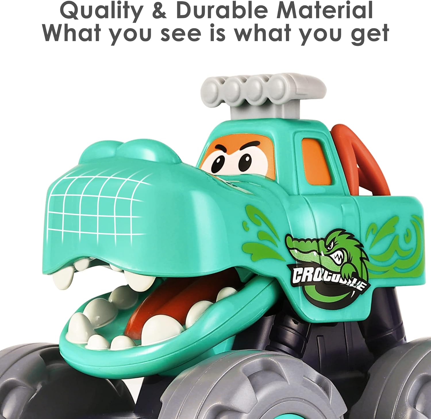iPlay, iLearn 3PCS Monster Truck Toy, Baby Pull Back Car, Push Go Animal Trucks, Friction BigWheels Play Vehicle, Birthday Gifts for 12-18-24 Month Toddlers 1-3, 2-4 Year Old Boy Kid Girl