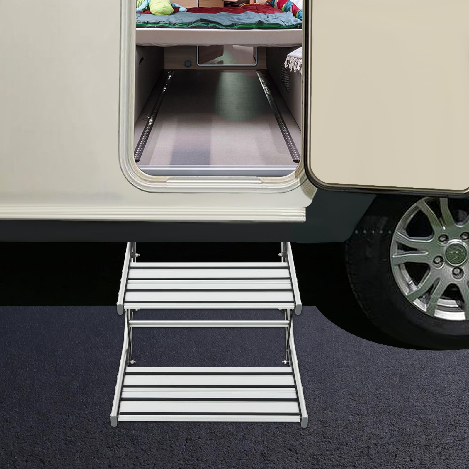 Wohnwagen Caravan Boot Camping Doppel Trittstufe Tritt Einstieg Treppe 2 Stufen