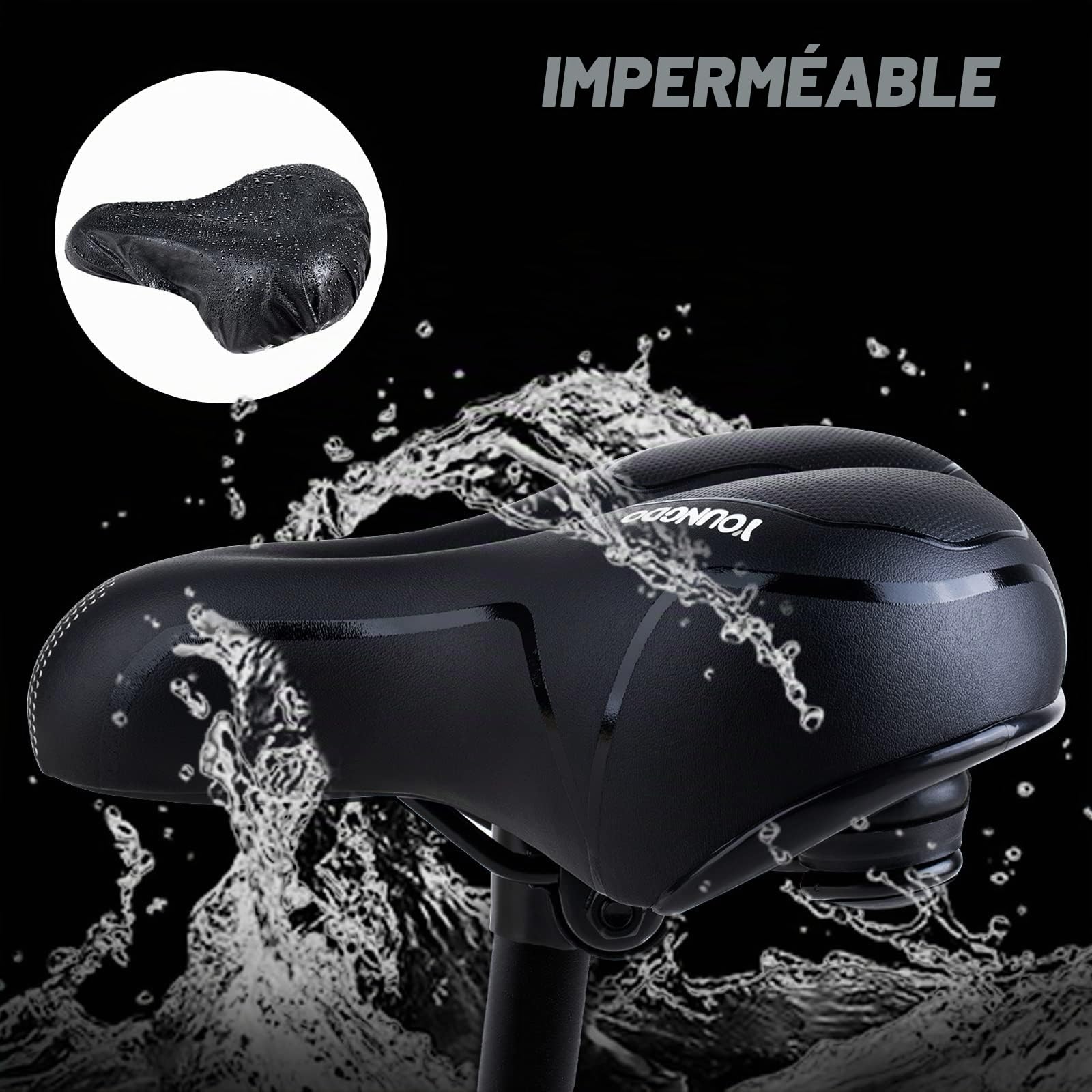 YOUNGDO Selle de Velo Ultra Confortable, Selle Vélo Gel Ergonomique | Boule d'Amortisseur à Double Ressort, Siège de Vélo pour Vélo de Ville, VTT, Bicyclette