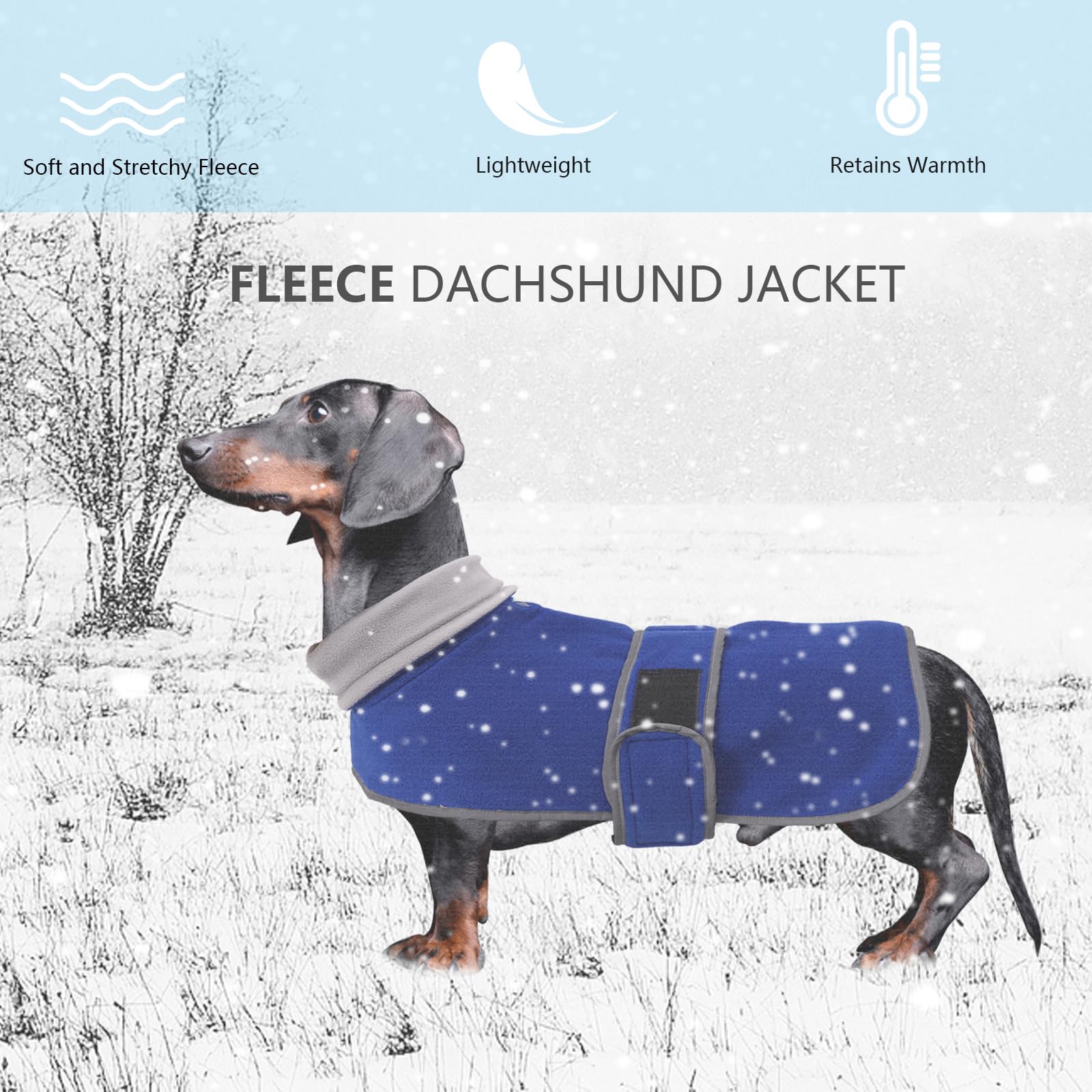 Geyecete dachshund coat with Warm Thermal Quilted, Dog miniature dachshund coats with Warm Fleece Lining - Image 2