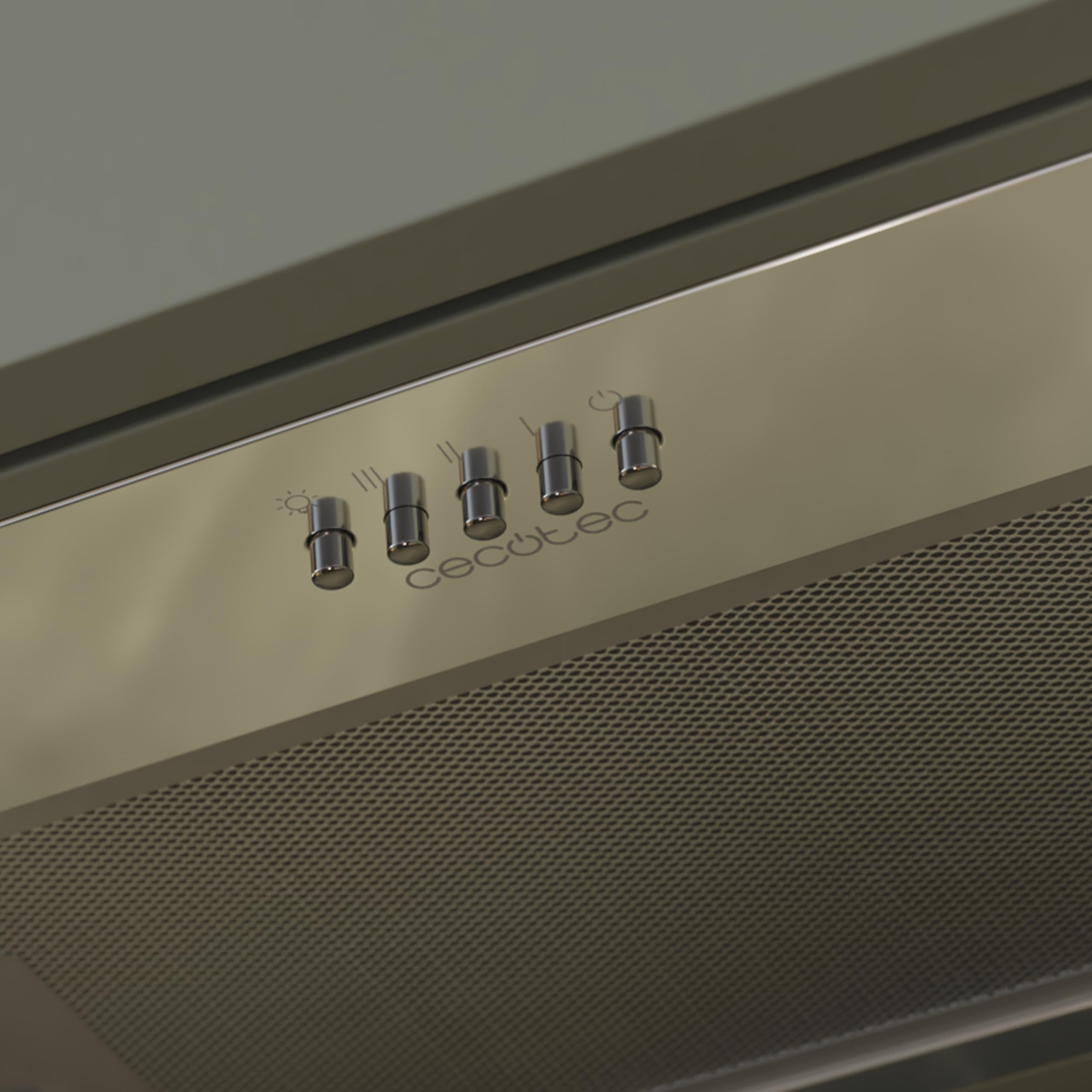 Cecotec Cappa Aspirante 52 cm Integrata Flux IM 523500 Inox B. Potenza Di Aspirazione 350M3/H, Motore 70W, Controllo Meccanico, 3 Livelli Di Potenza, Luce E Filtro Al Carbonio, Inox
