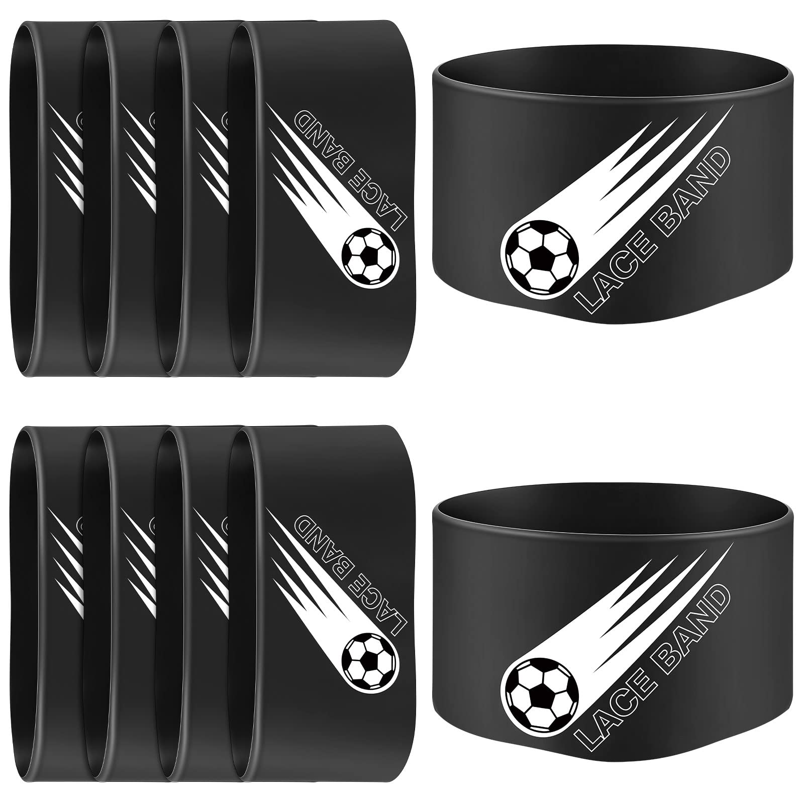 Jecery 20 Pieces Youth Lace Band Soccer Cleat Lace Protector Soccer Lace Bands Soccer Cleat Lace Cover for Sports Soccer