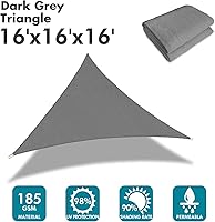Vista 2 de KANAGAWA - Toldo triangular con bloque UV, color gris oscuro para patio,jardín, jardín trasero, actividades al aire libre