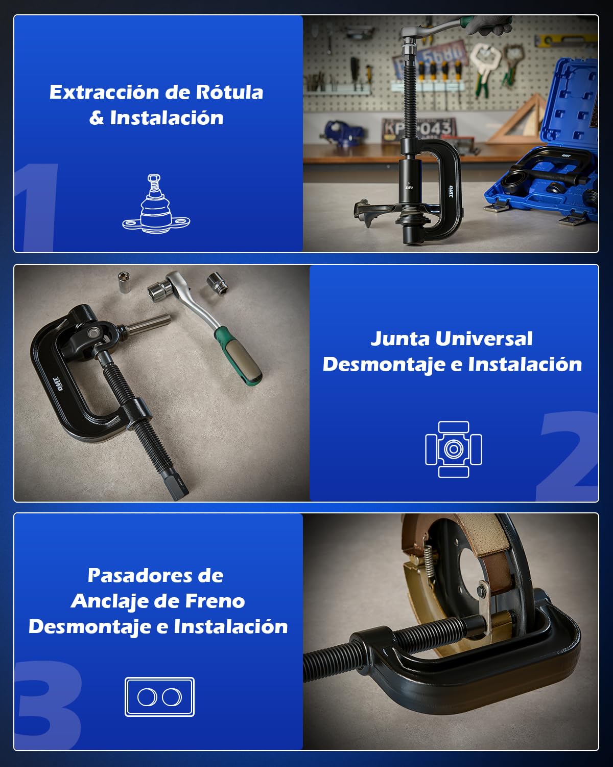 Orion Motor Tech 21 stuks kogelgewrichttrekkerset voor het verwijderen van bovenste en onderste kogelgewrichten, met ontvangstbuizen en persadapters voor kogelgewrichten voor auto, 2WD 4WD SUV Orion Motor Tech 21 stuks kogelgewrichttrekkerset voor het verwijderen van bovenste en onderste kogelgewrichten, met ontvangstbuizen en persadapters voor kogelgewrichten voor auto, 2WD 4WD SUV