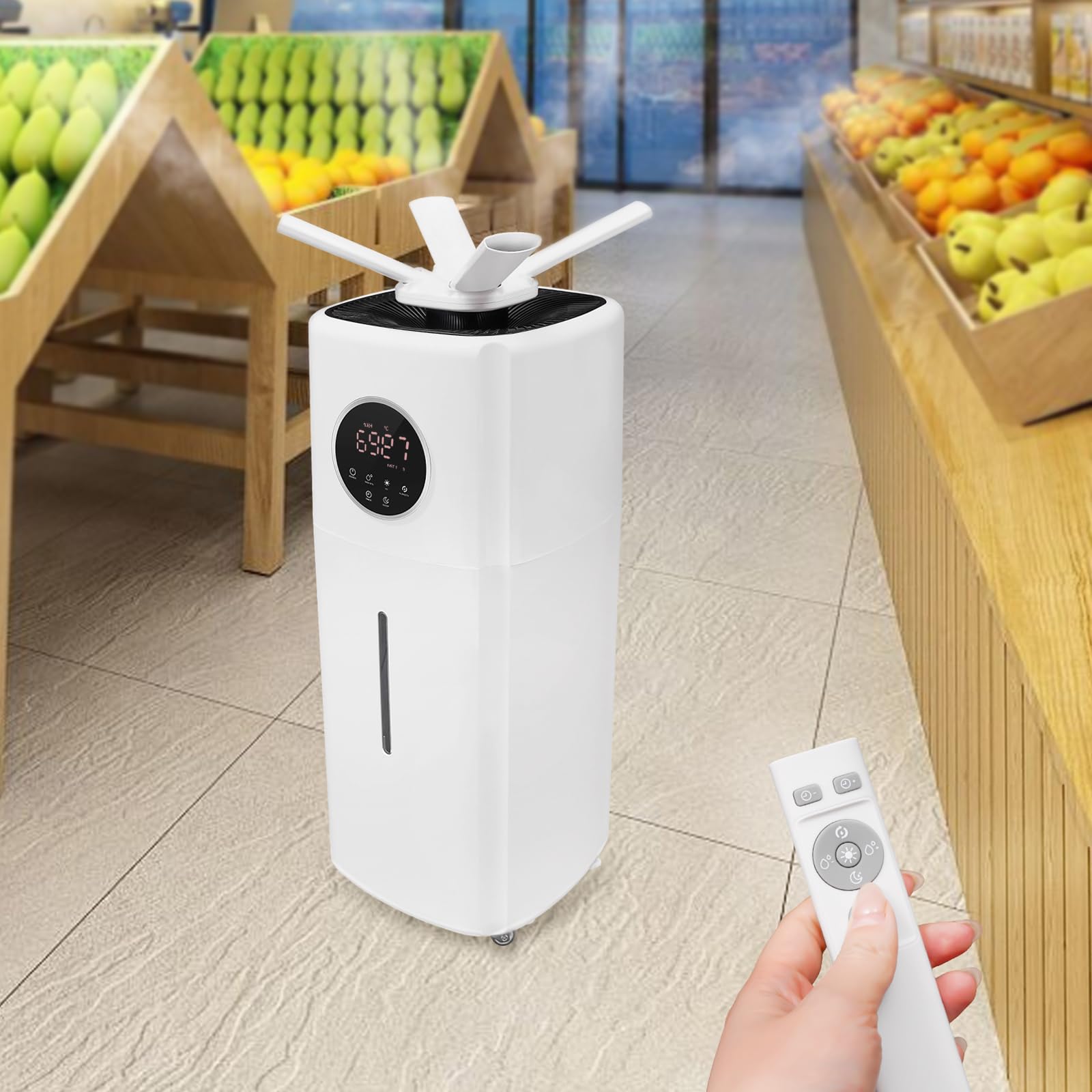 JAYGOVAN Commercial Industrial Humidifier Large Room Humidifiers 5.5gal/21l Large Humidifier Whole House Humidifier 3000 Sq.Ft, 3 Speed Whole House Humidifier with Remote Control& 360°Nozzle